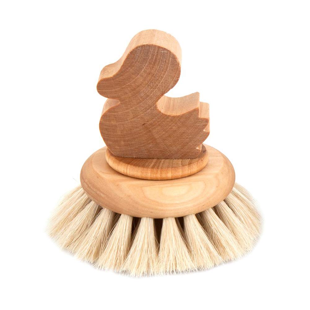 Iris Hantverk Natural Bristle Bath Brush with Wooden Handle - Exfoliating Body Scrubber for Shower & Spa - Perfect for Dry Brushing & Relaxation