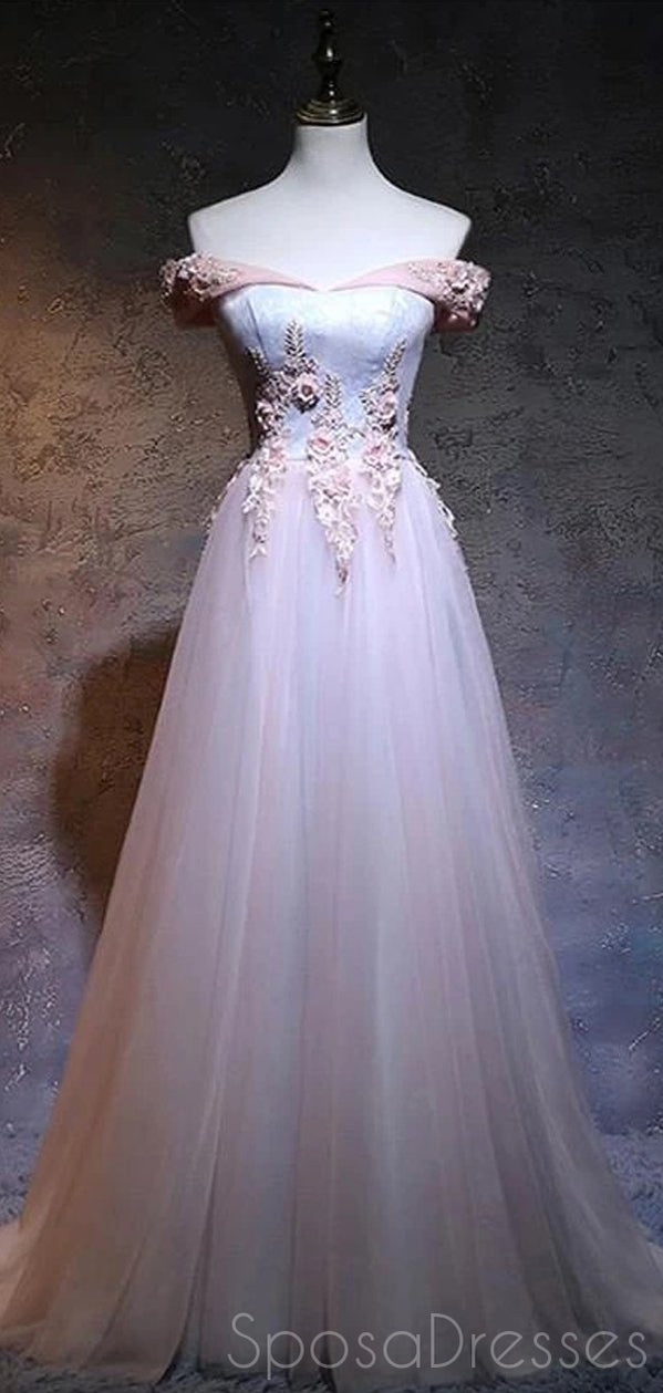 Elegant A-Line Applique Off-The-Shoulder Long Prom Dress for Sweet 16 & Formal Events - Perfect for Homecoming, Quinceañera & Evening Parties (Style 12492)