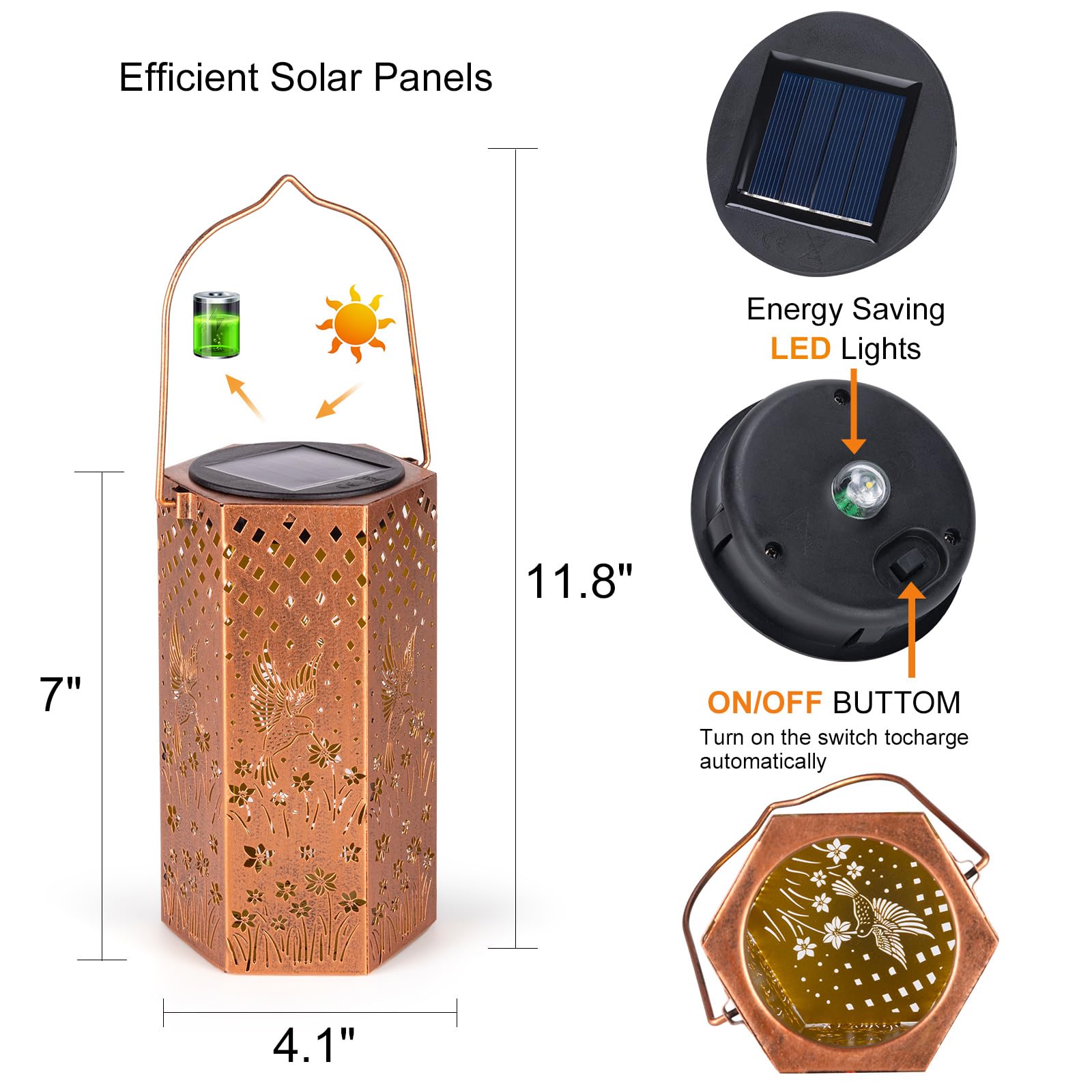 Solar Powered Hummingbird Lanterns - Waterproof Outdoor Hanging Lights for Garden, Patio, Yard & Balcony Decor | Perfect Gift for Women, Men, Mom on Birthday & Mother's Day | Ideal for Outdoor Parties, Romantic Evenings & Backyard Ambiance