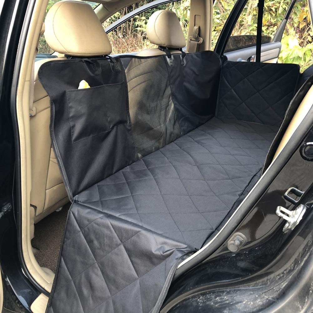 Waterproof Heavy Duty Dog Car Seat Cover with Side Flaps - Non-Slip Scratch Proof Pet Hammock for Back Seat - Perfect for Travel, Road Trips & Daily Commutes with Pets (555816in)