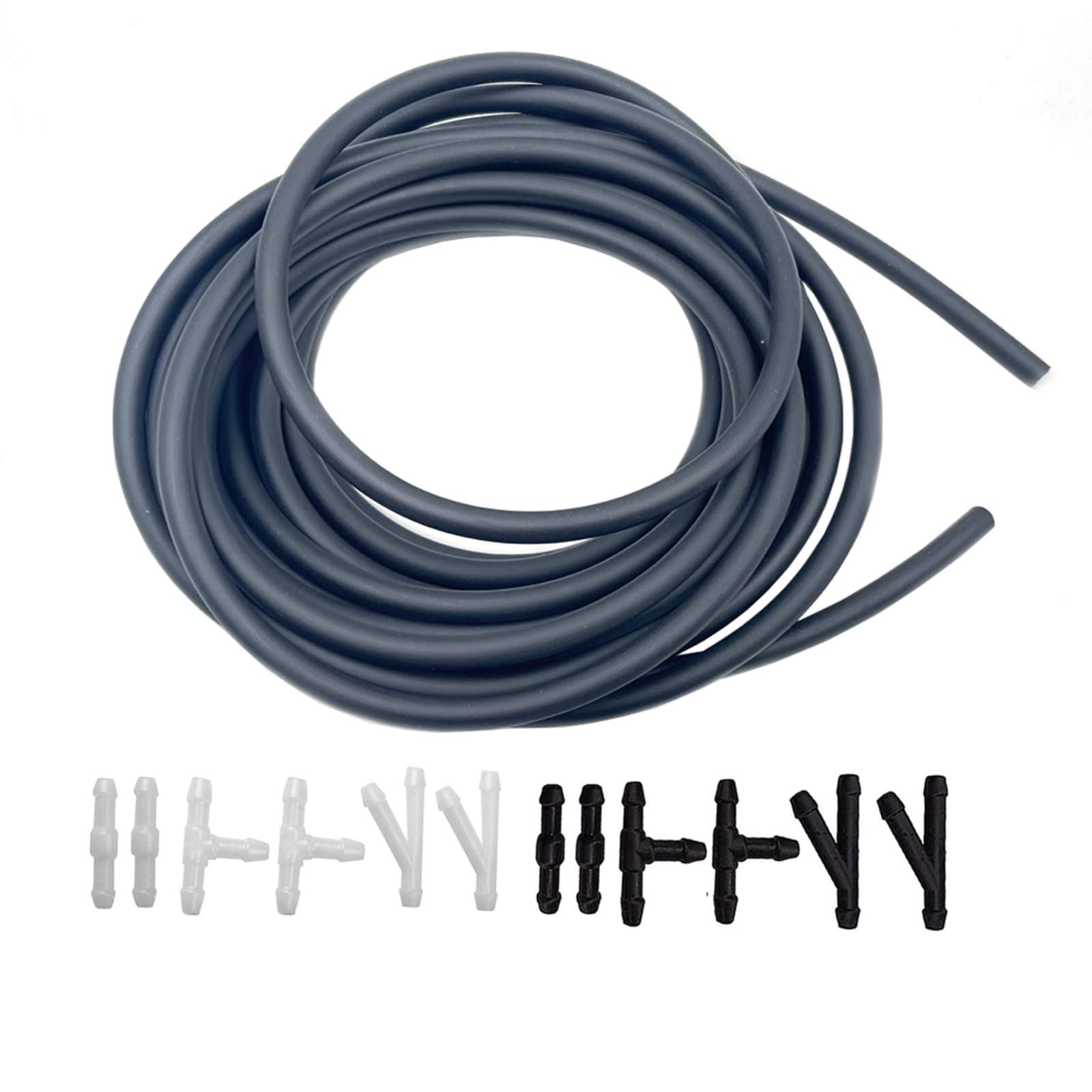 Bstenky 6m Universal Windshield Washer Hose Kit with 12 Hose Connectors - Car Windshield Washer Fluid Line Set for Most Vehicles - Connect Water Pump to Nozzles - Perfect for DIY Car Maintenance & Windshield Cleaning