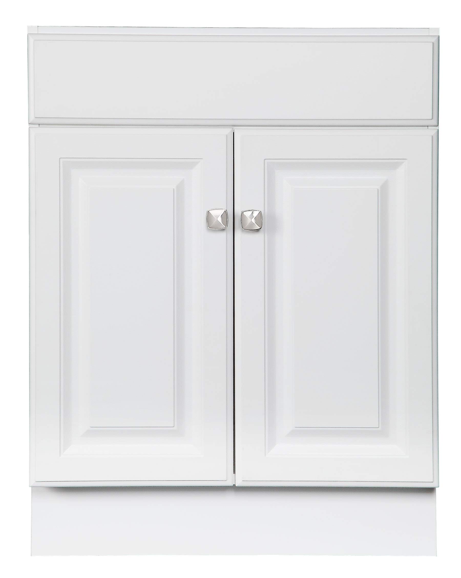 Wyndham 24-Inch White Bathroom Vanity Cabinet with Sink - Easy to Assemble, Modern Bathroom Storage Solution for Small Spaces, Perfect for Apartments and Powder Rooms