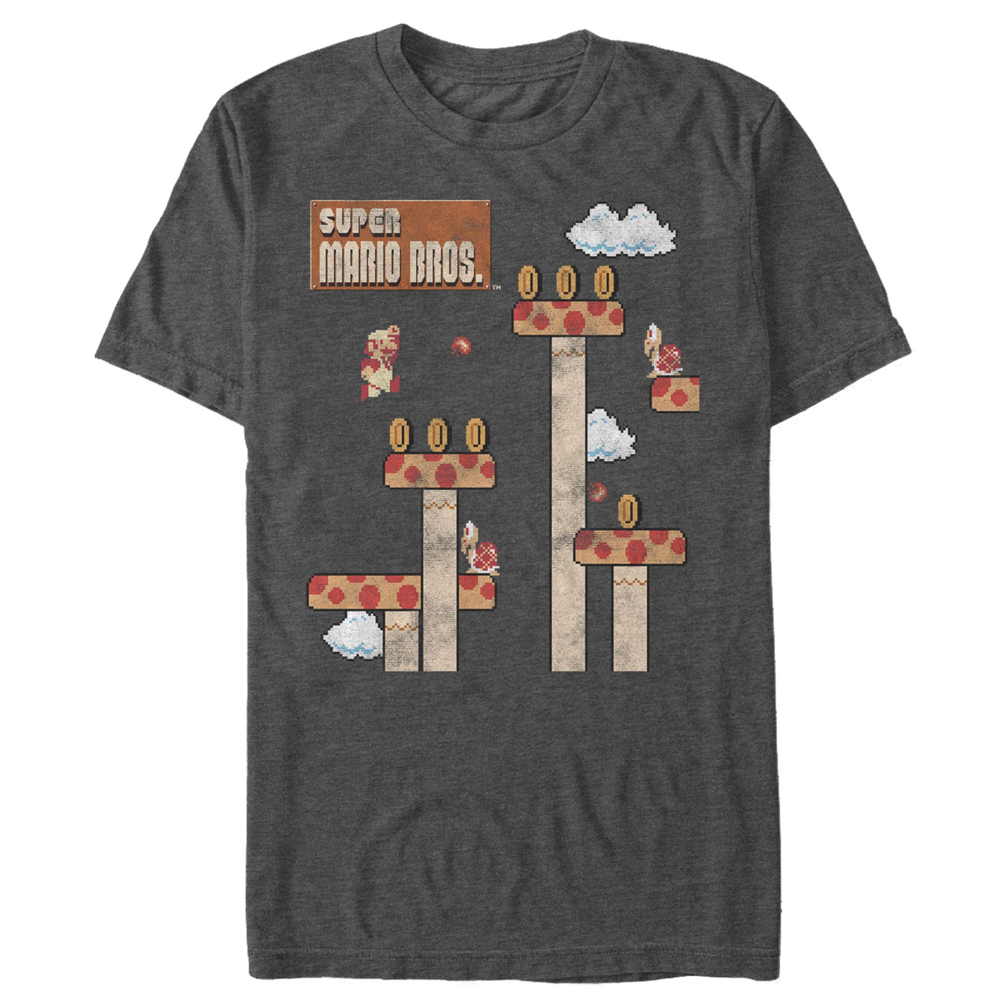 Nintendo Super Mario 8-Bit Platform Jump T-Shirt for Men - Retro Gaming Tee for Casual Wear & Mario Fans