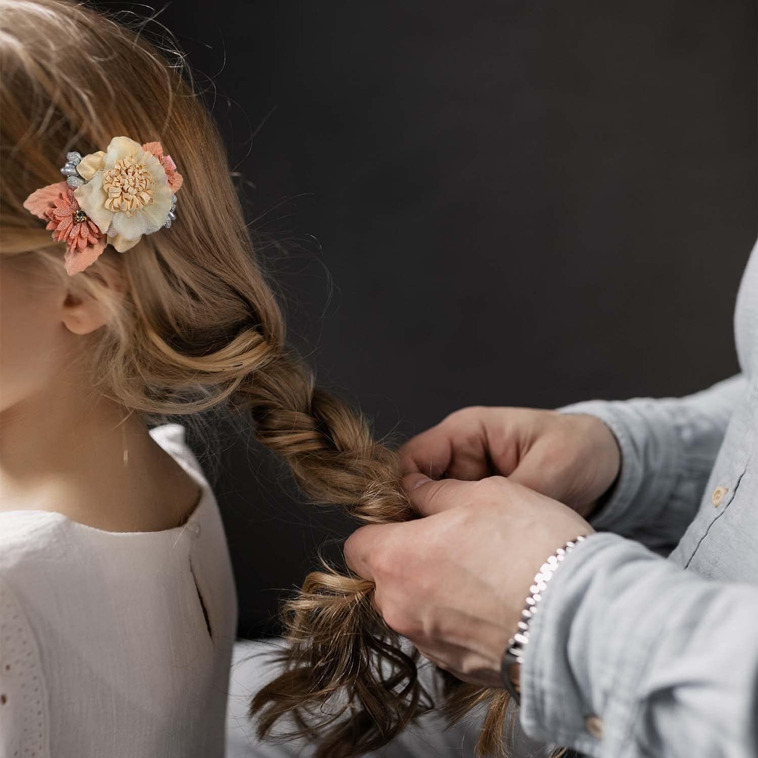 3PCS Floral Hair Clips for Girls - Cute Artificial Flower Hair Bows & Hair Accessories Set for Kids, Teens, Toddlers (Pink) - Perfect for Birthday Parties, School Events & Daily Fashion Accessories