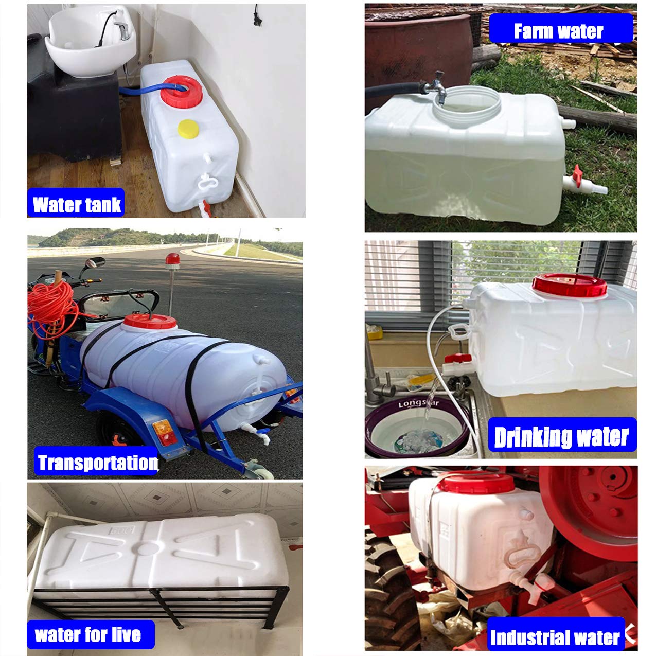 Large Plastic Water Storage Tanks 50L/80L/110L/200L - Emergency Water Container for Camping, Hiking & Outdoor Survival (80L/21 Gallon Capacity) - Durable Portable Water Tank for Home, Farm & Disaster Preparedness