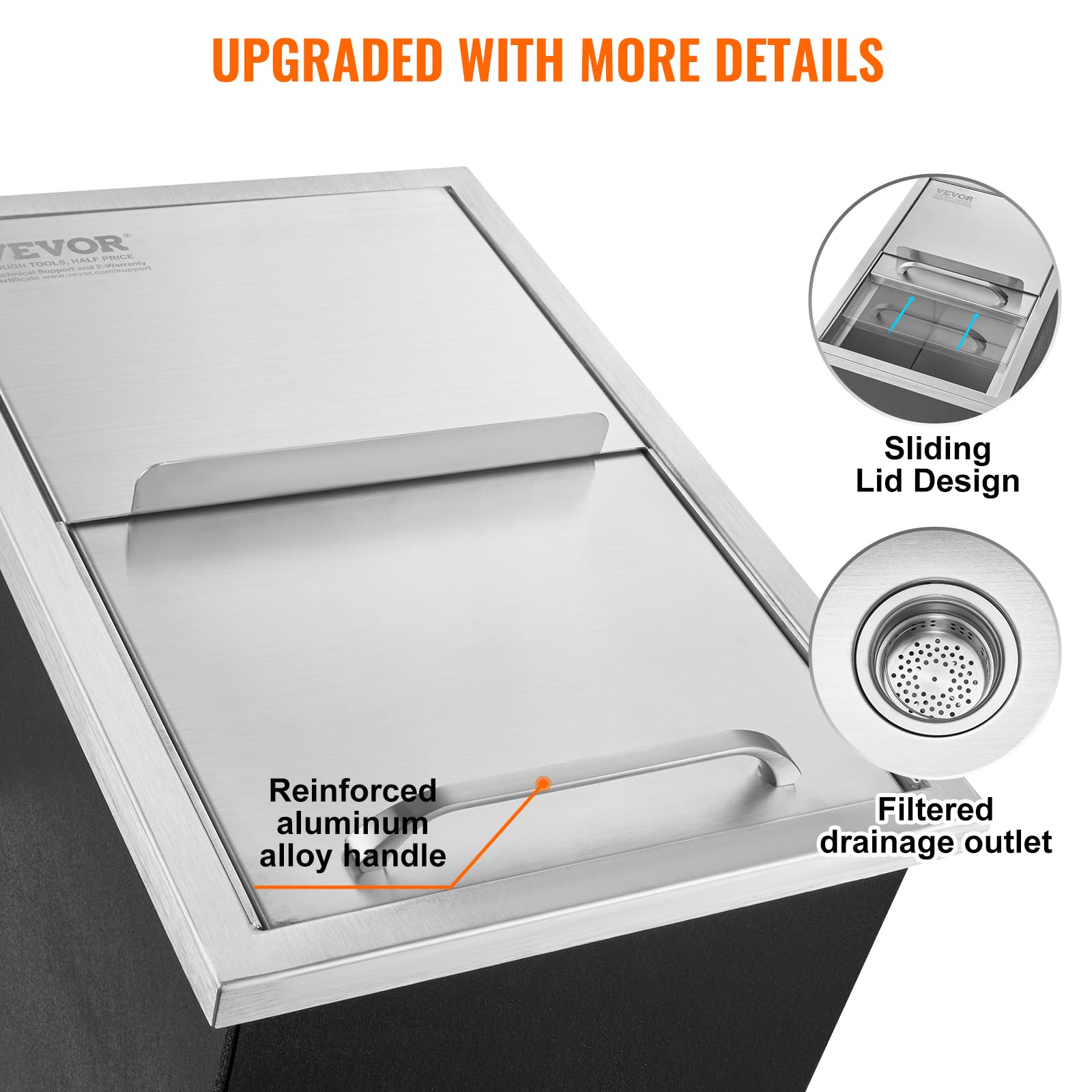 VEVOR 40.9 QT Stainless Steel Drop-In Ice Chest Cooler - 18