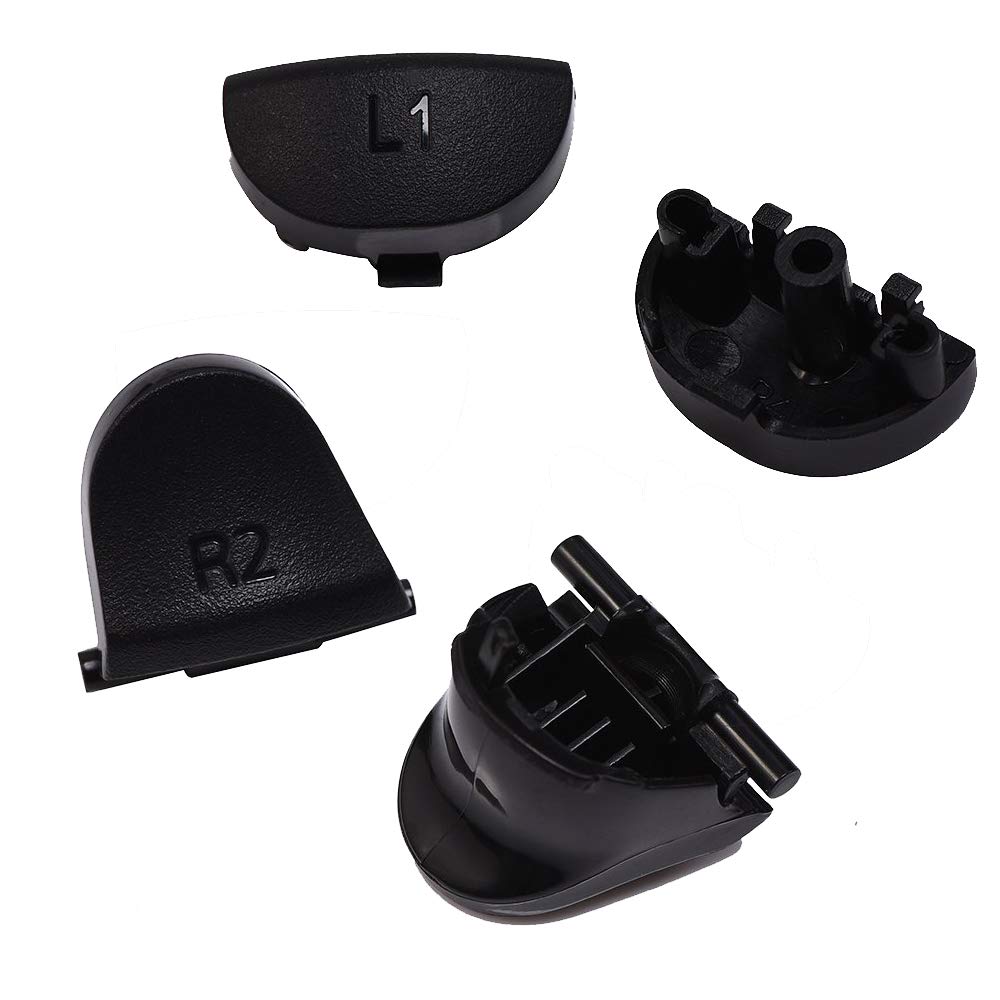 PS4 Controller Joystick Replacement Kit - Thumbsticks, Cross Screwdriver, L1 L2 R1 R2 Triggers, ABXY Buttons, D-Pad & Springs for PlayStation 4 (Black) | Perfect for DIY Repairs, Gaming Upgrades & Enhanced Gameplay Experience