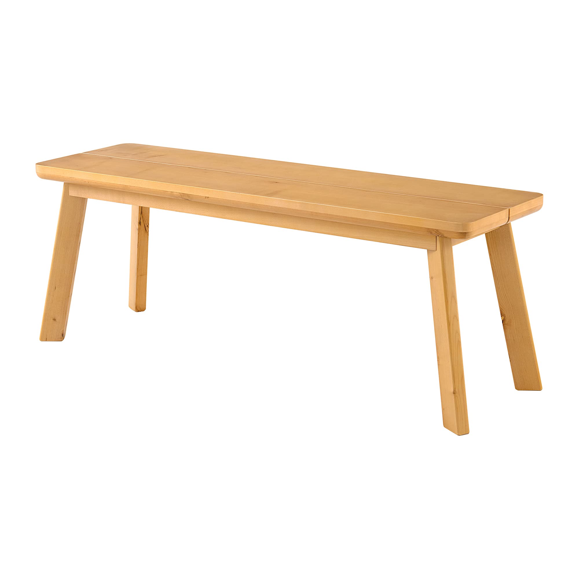 Alaterre Shelburne 48-inch Solid Wood Dining Bench with Maple Veneer Finish - 2-Seater Kitchen Bench for Dining Room, Entryway, Bedroom - Warm Natural Finish - Perfect for Farmhouse Dining, Breakfast Nook & Cozy Home Decor