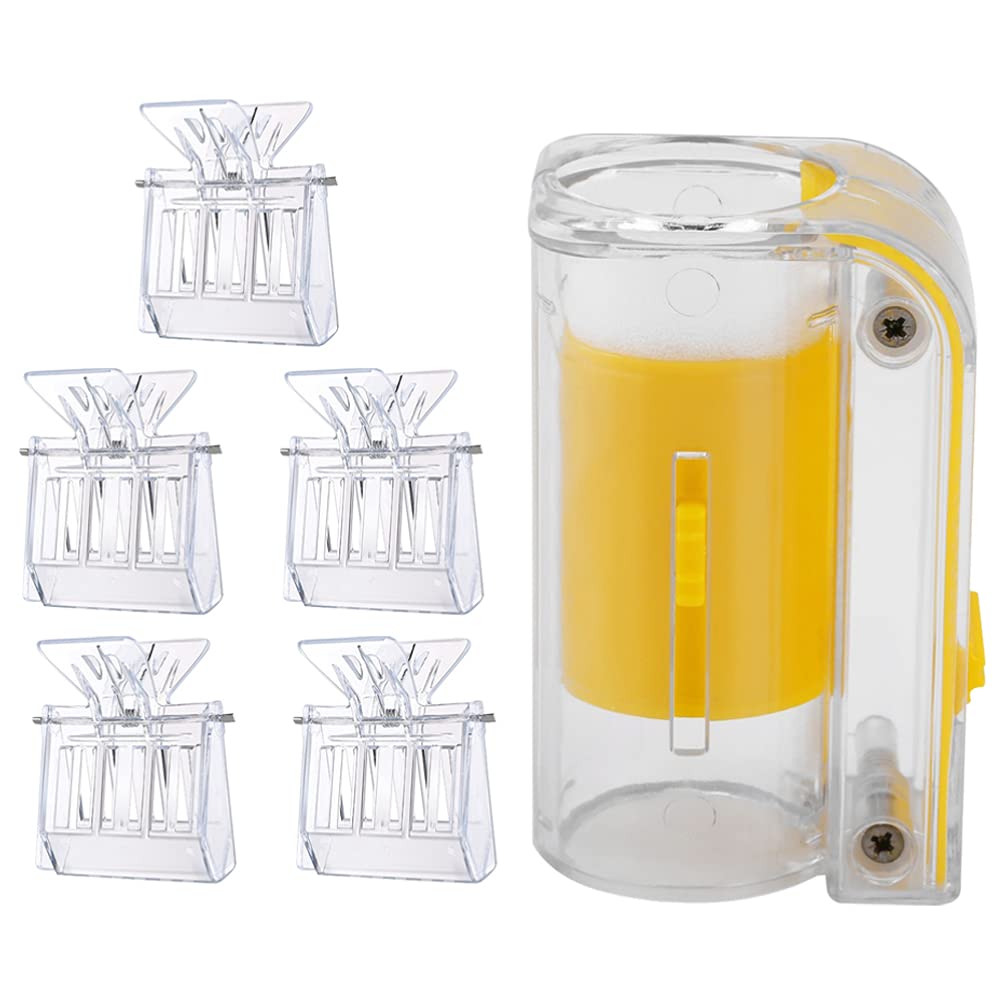 YARDWE Bee Queen Marking Catcher Bottle Set with 5 Queen Bee Clips - Beekeeping Tool for Marking & Catching Queen Bees - Perfect for Beekeepers, Apiary Management & Hive Inspection