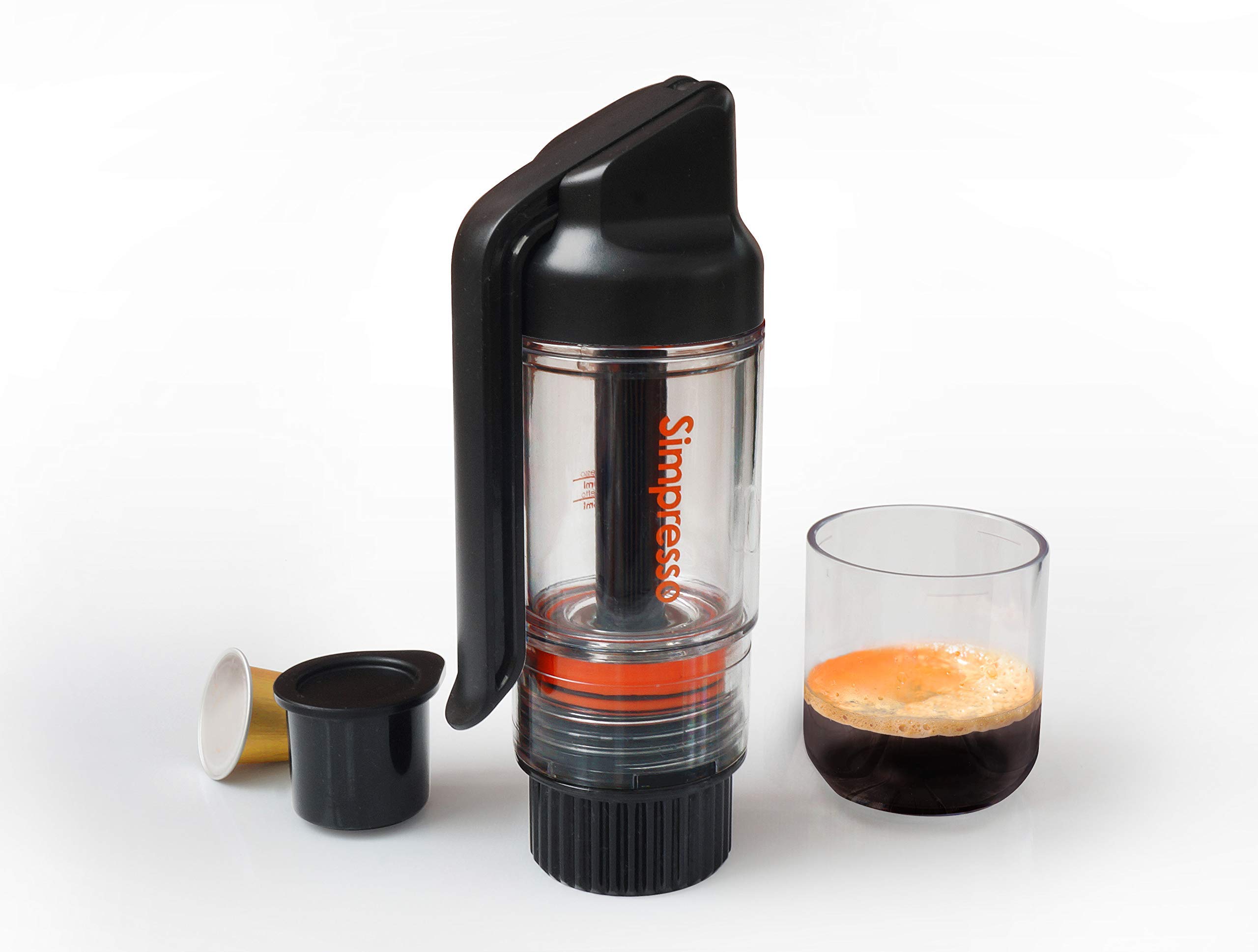 Simpresso Portable Espresso Maker - Compact Travel Coffee Machine for Nespresso Pods & Ground Coffee | Manual Hand Pump Espresso Machine | Perfect for Camping, Office & Travel | Complete Premium Kit with Accessories