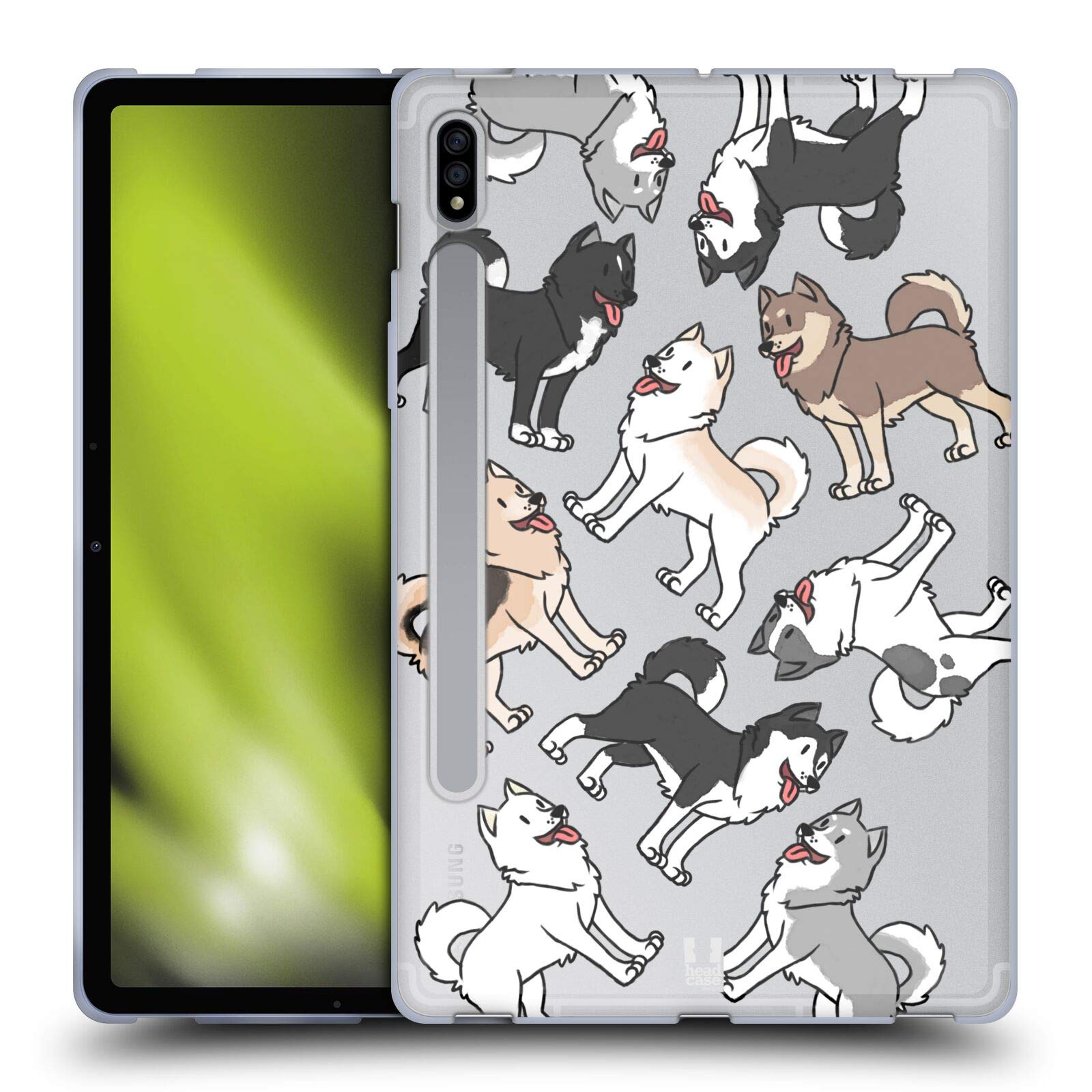 Head Case Designs Siberian Husky Soft Gel Case for Samsung Galaxy Tab S7 5G - Durable Protective Cover for Work, School, and Travel