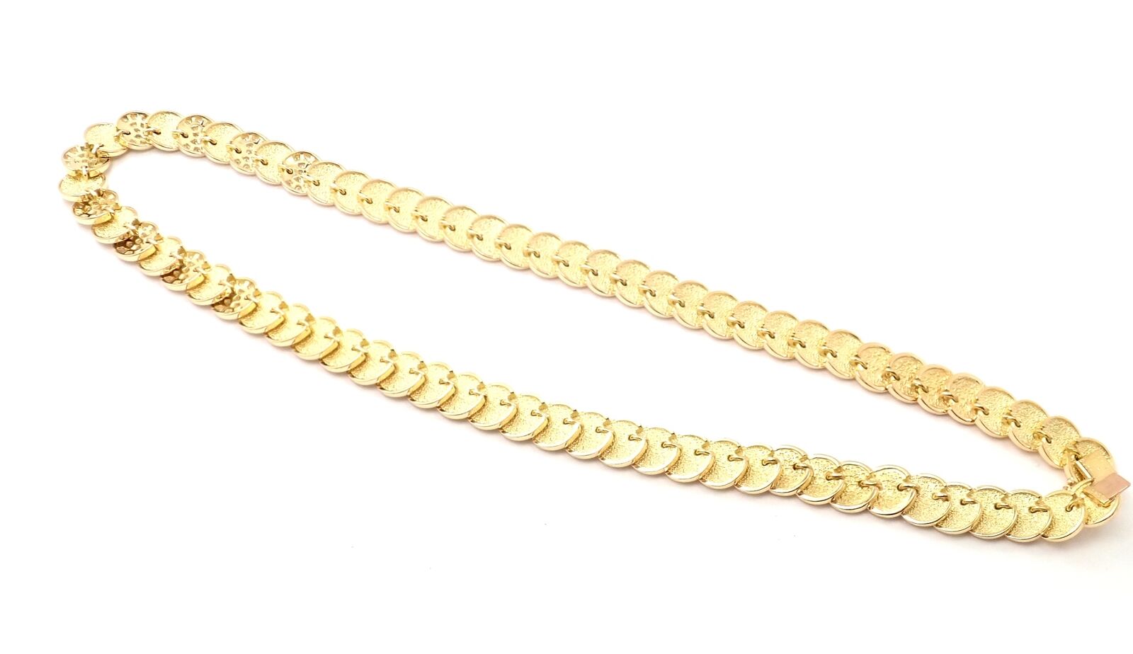 Vintage Van Cleef & Arpels 18k Yellow Gold Diamond Disc Necklace - Authentic Luxury Jewelry for Women, Perfect for Weddings, Anniversaries & Special Occasions