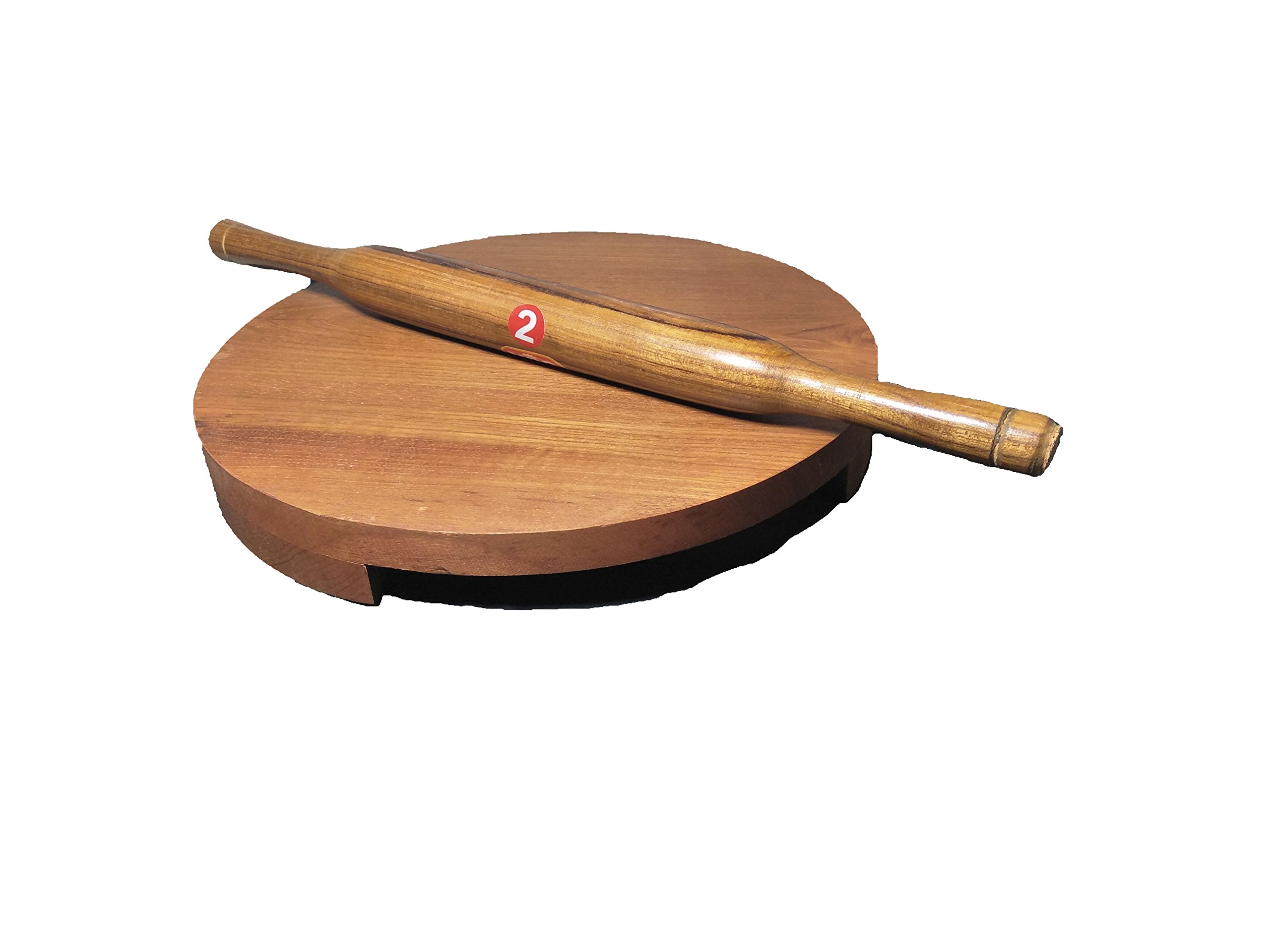 Wooden Rolling Board & Roller Set - Premium Sagwan Wood Chakla Belan for Chapati & Dough Making - Traditional Indian Kitchen Tool - Perfect for Valentine's Day Gifts & Home Cooking