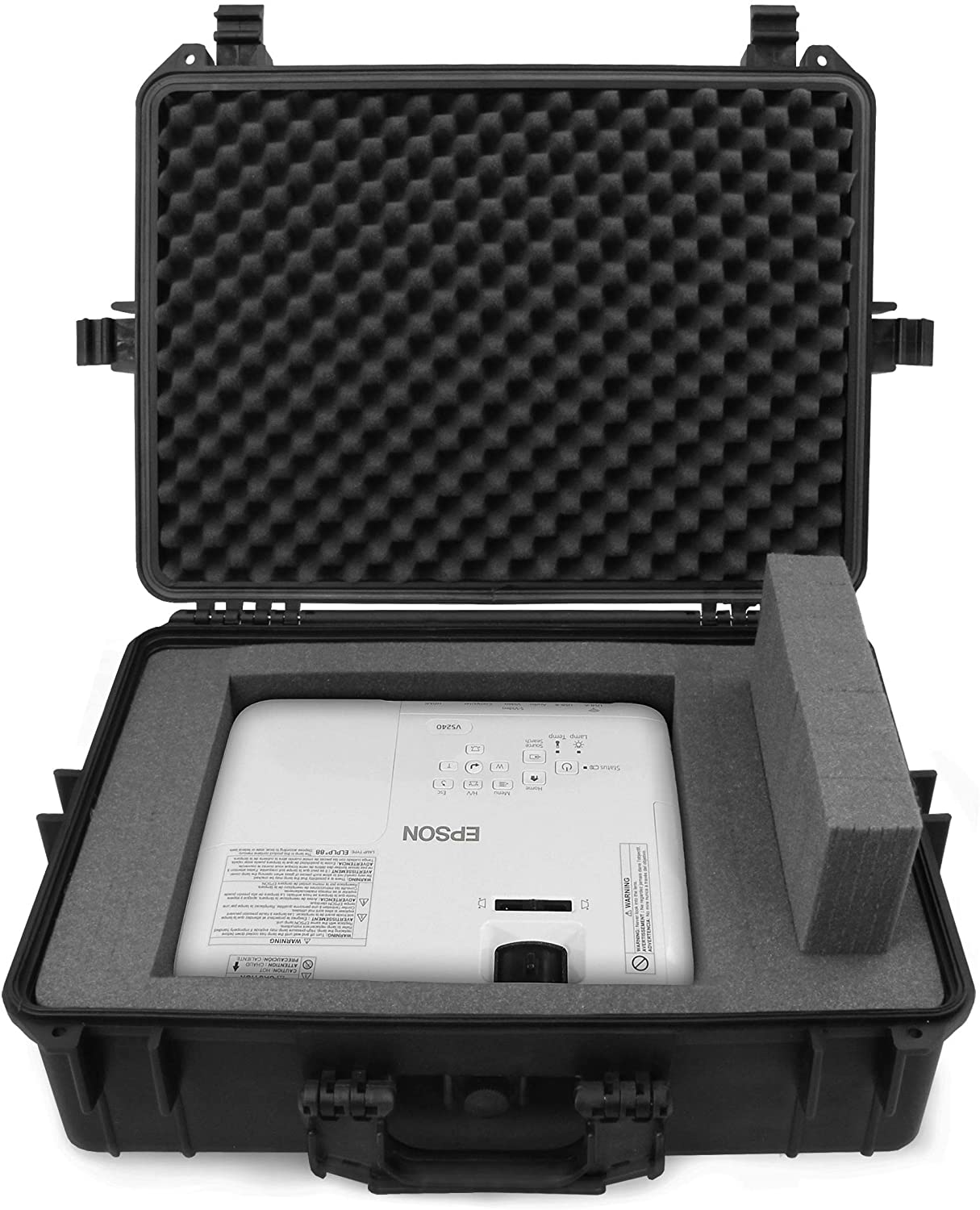 Waterproof Projector Case for Epson Home Cinema 2100 2150 & PowerLite Projectors - Shockproof Hard Shell with Protective Foam Interior - Perfect for Travel, Storage & Outdoor Movie Nights