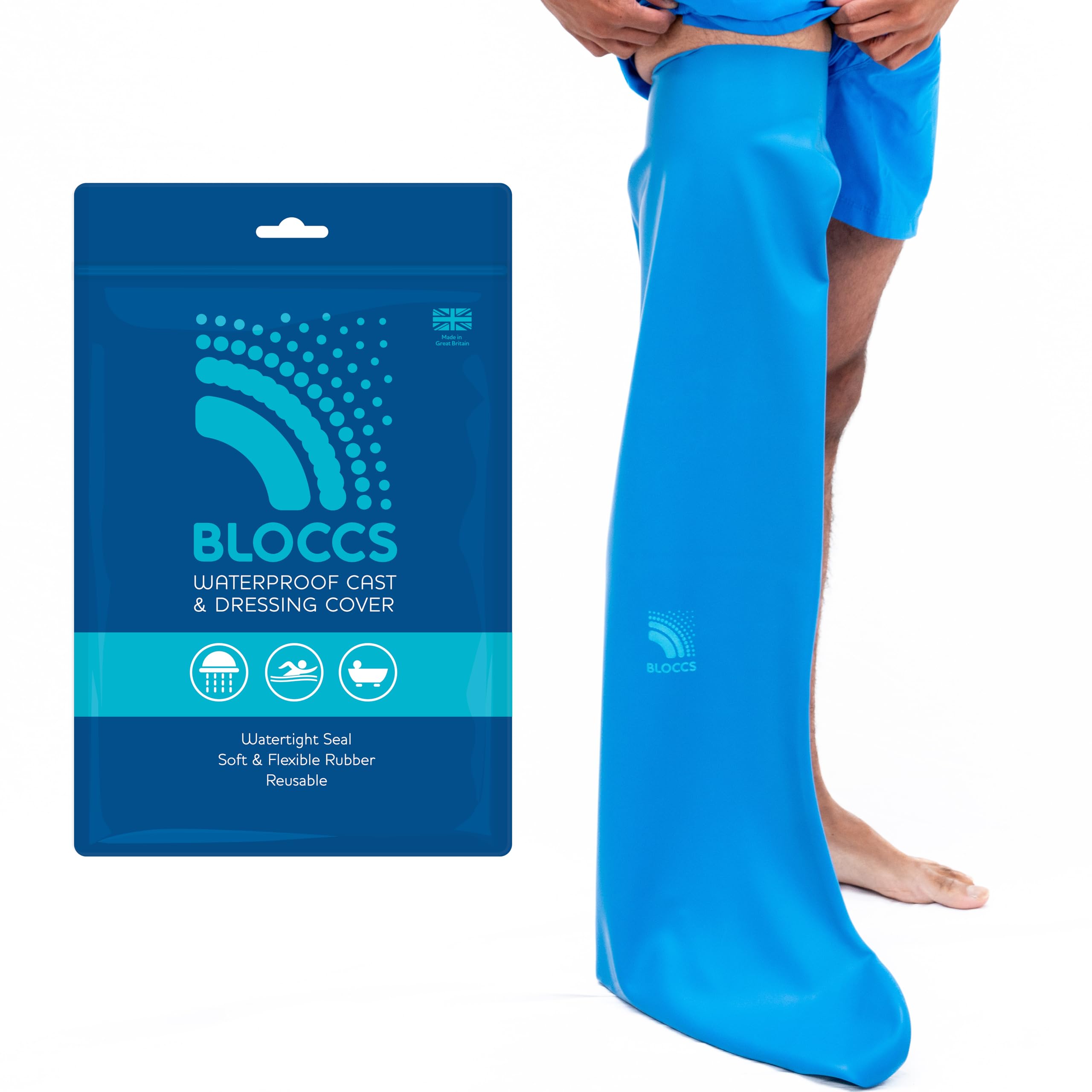 Waterproof Cast Cover for Leg – Full Leg Protector for Swimming, Showering & Bathing | Watertight Medical Brace Cover for Adults | Ideal for Pool, Beach & Daily Hygiene Care