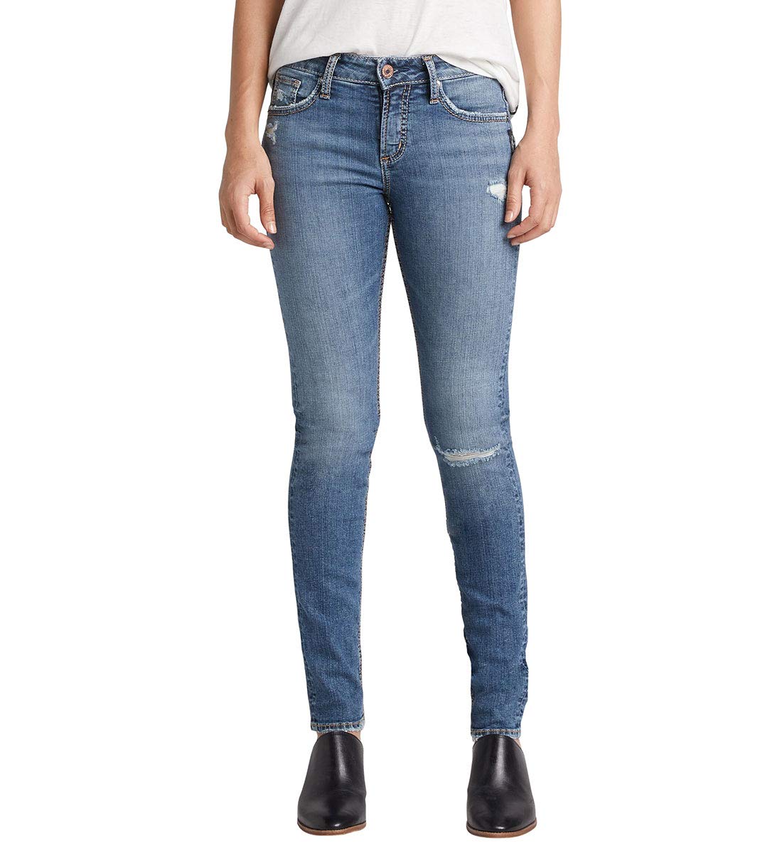 Silver Jeans Co. Women's High Rise Avery Slim Fit Jeans in Indigo Wash - Perfect for Casual Wear, Office & Night Out