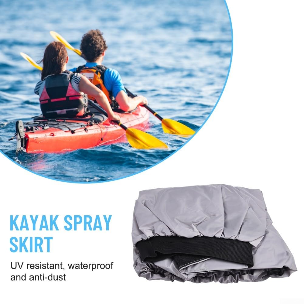 Waterproof Kayak Cockpit Spray Skirt Deck Cover - Universal Fit for Kayaks, Canoes & Marine Boats - Splash Protection for Paddling, Fishing & Whitewater Adventures (M Gray)