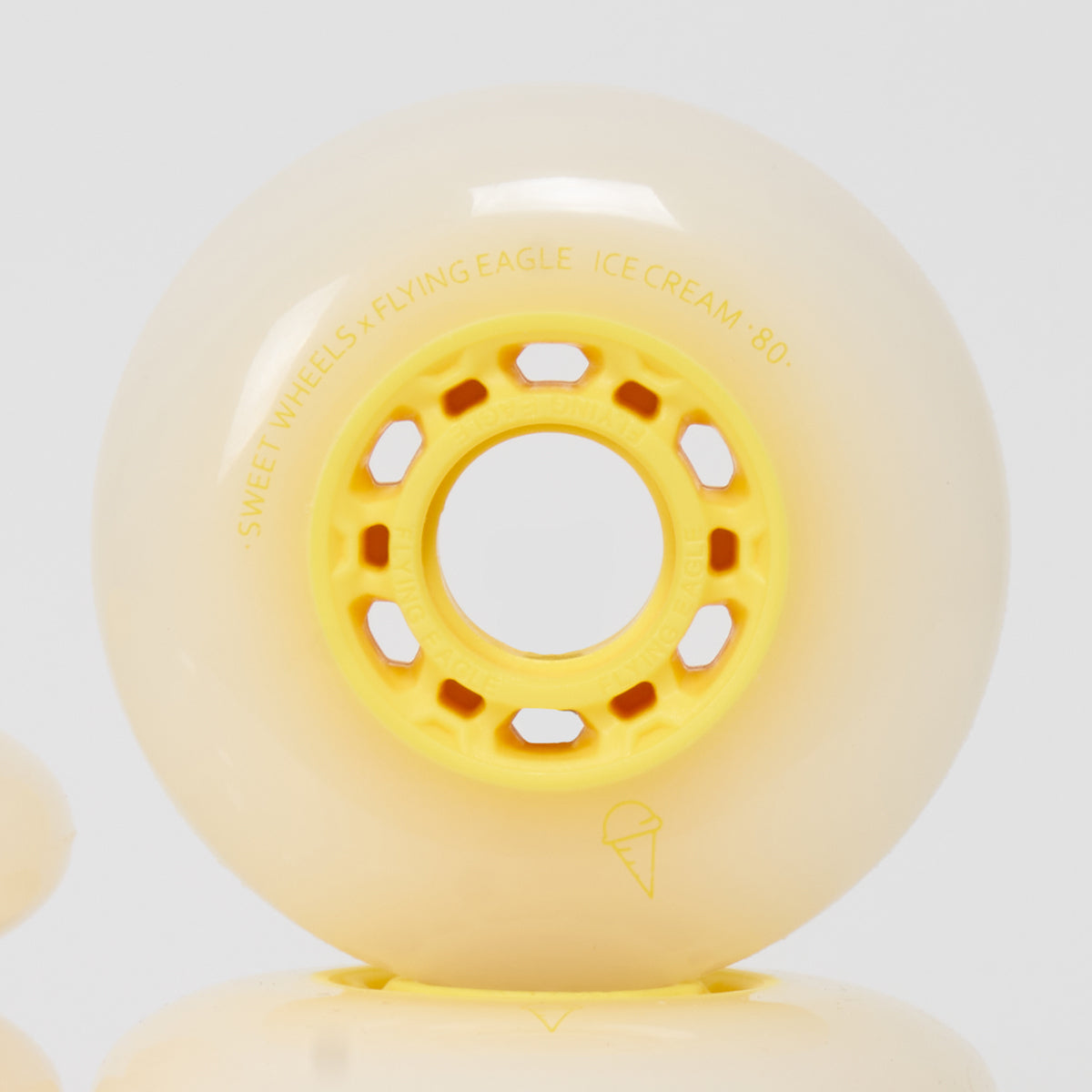 Flying Eagle 80mm Ice Skating Wheels - Yellow | High-Performance Roller Skates Wheels for Indoor & Outdoor Skating, Rink, and Derby Use