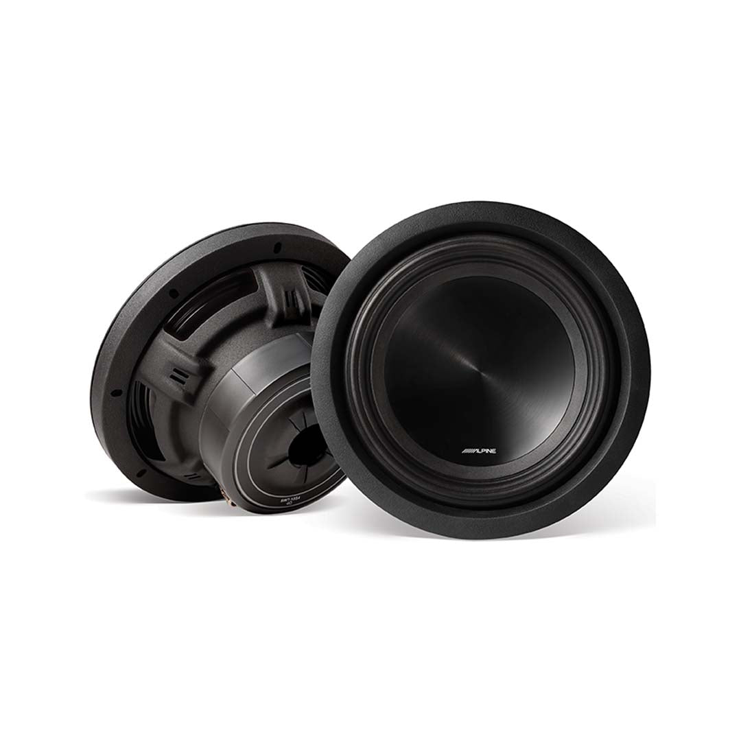 Alpine SWT 10S4 10-Inch Shallow Mount Subwoofer - 4 Ohm Voice Coil, 1000W Peak Power, SWT Series - Perfect for Car Audio Systems & Bass Enhancement