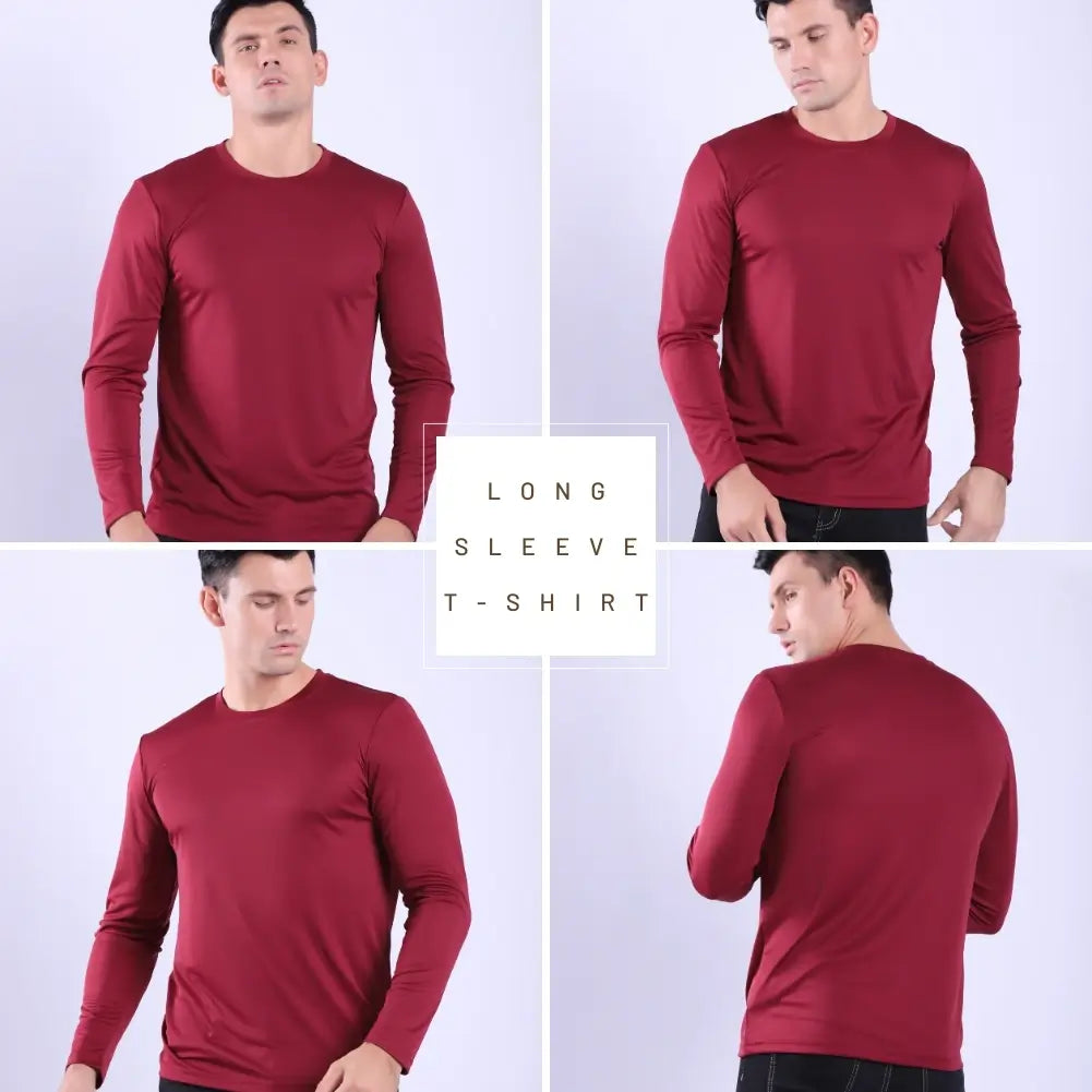 4 Pack Men's Performance Long Sleeve T-Shirts - Moisture Wicking, Quick Dry Workout Shirts for Running, Gym & Outdoor Activities