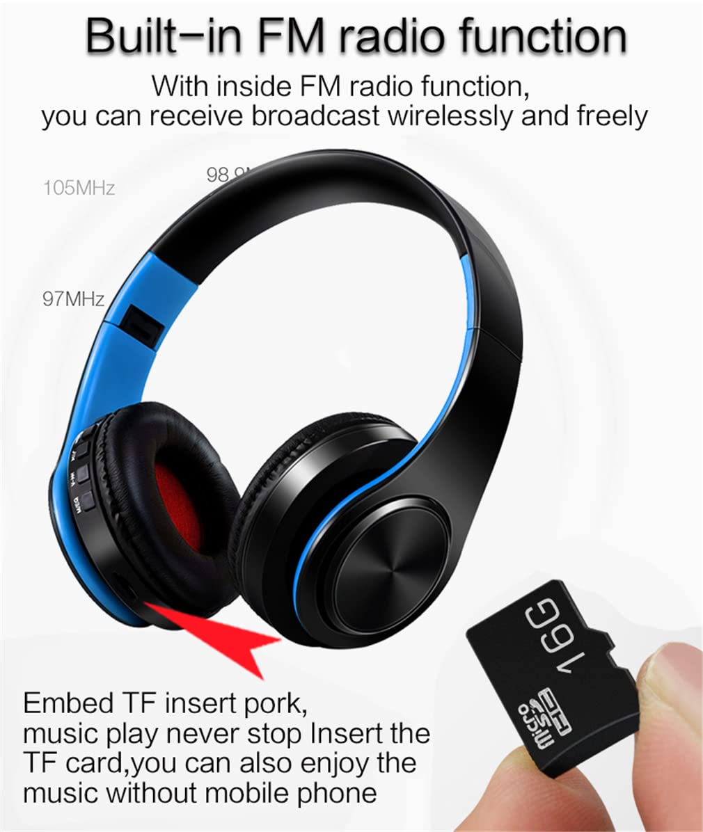 Wireless On-Ear Bluetooth 5.0 Headphones with Noise Canceling Mic - Foldable HiFi Stereo Sound, Hi-Res Audio, 10H Playtime (Green) - Perfect for Sports, Travel & Work