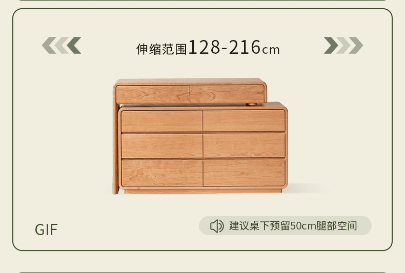 Cherry Solid Wood Retractable Vanity Dressing Table with Mirror | Space-Saving Makeup Desk for Bedroom, Apartment & Small Spaces