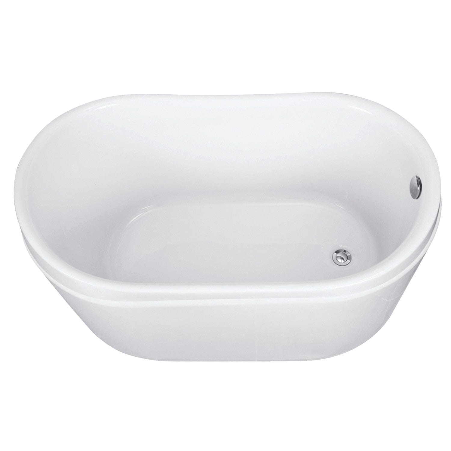 Aqua Eden 52 Inch Acrylic Oval Freestanding Bathtub - Modern Single Slipper Soaking Tub with Drain - Perfect for Spa-Like Relaxation in Master Bathroom or Luxury Bathroom Decor
