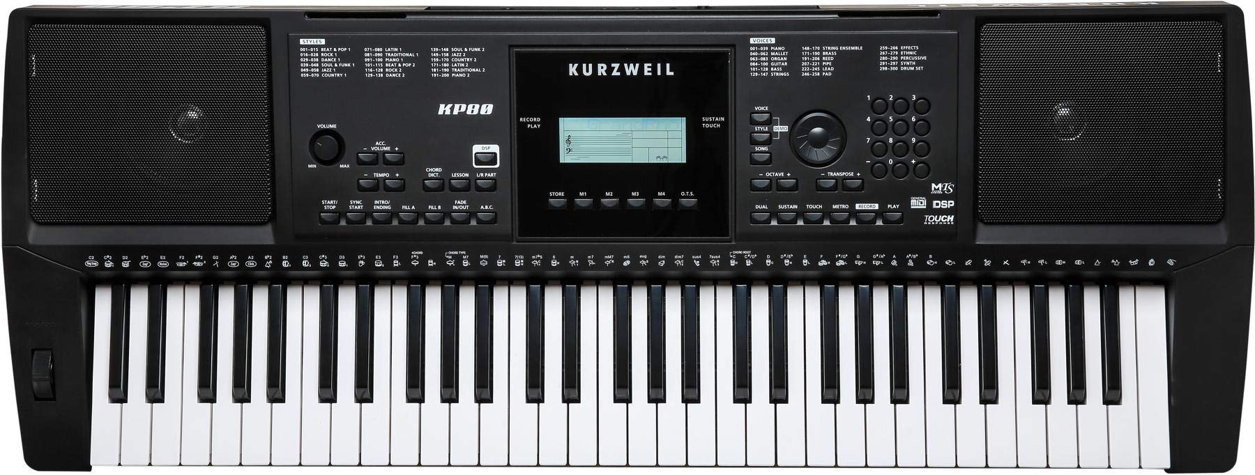 Kurzweil KP-80 61-Key Portable Keyboard Arranger - Perfect for Live Performances, Music Production & Home Practice