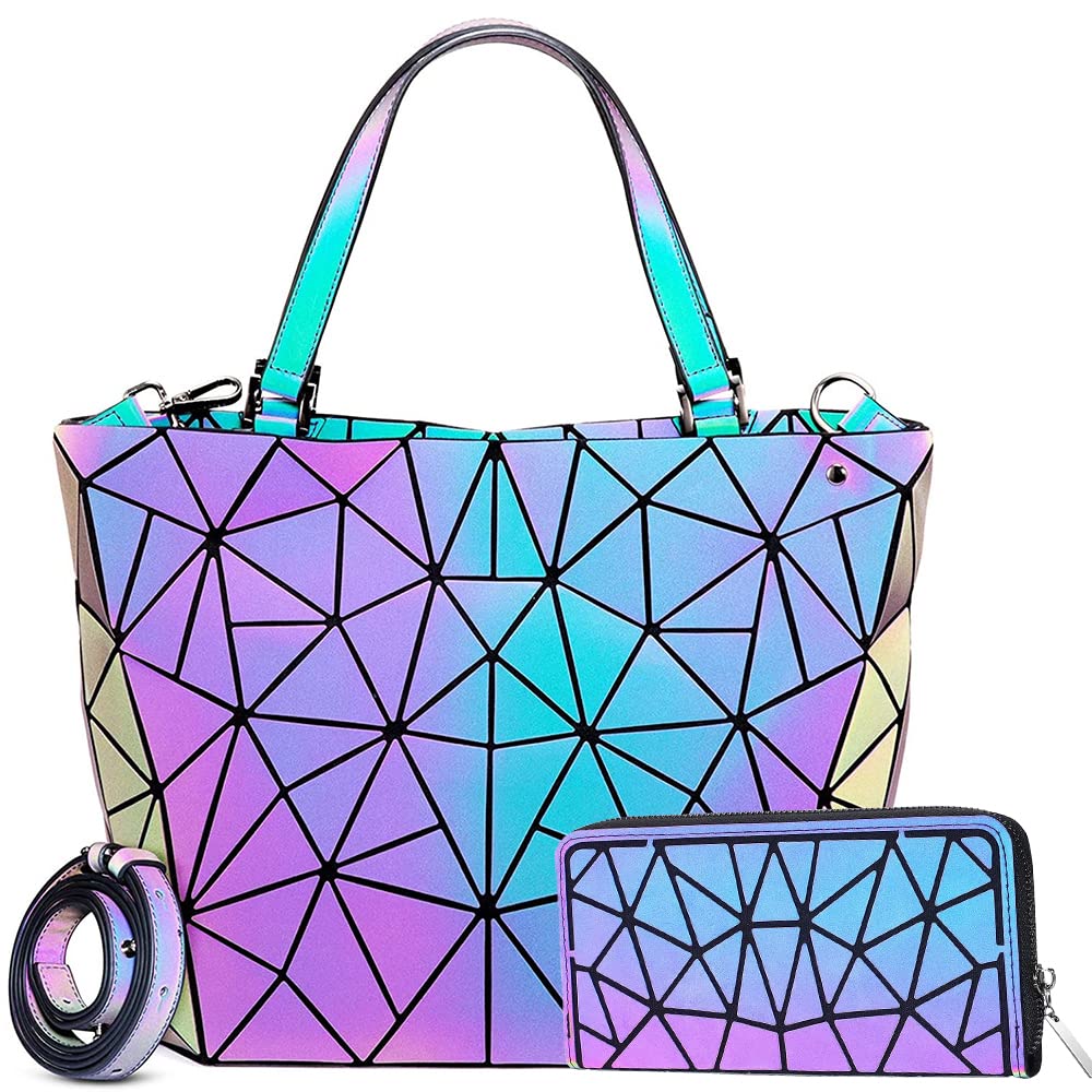 Stylish Women's Geometric Luminous Handbags - Fashionable Top Handle Satchel Purses for Ladies | Perfect for Work, Evening Events & Daily Use