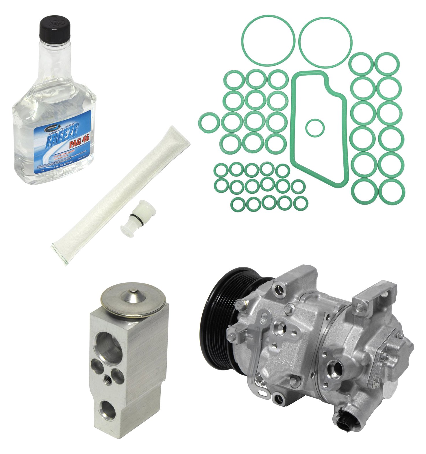 Universal Air Conditioner KT 2204 A/C Compressor & Component Kit - Replacement Parts for Car AC System Repair & Maintenance | Compatible with Multiple Vehicle Models