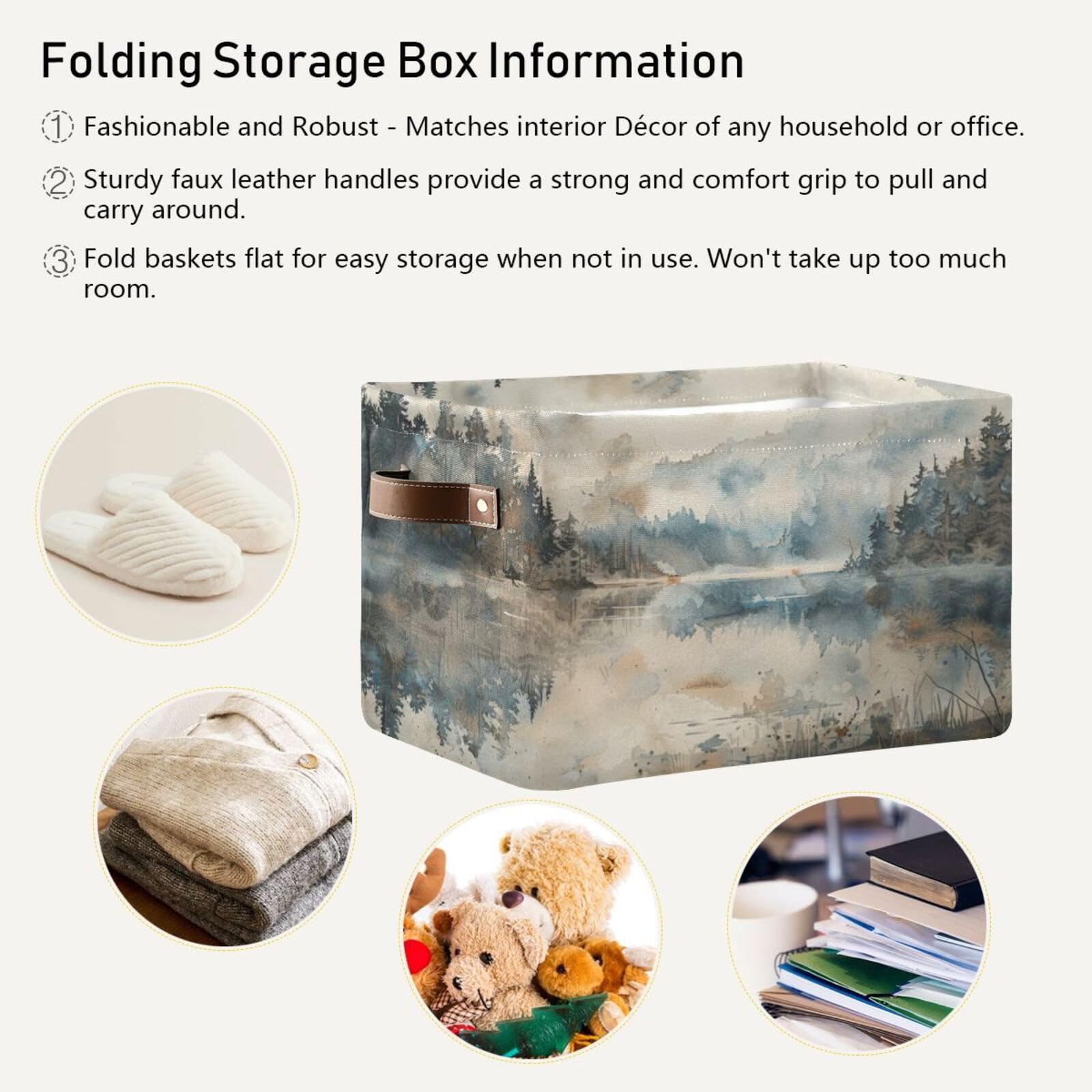 Large Fabric Storage Bins with Handles - Closet & Shelf Organizers for Clothes, Toys | Home Decor