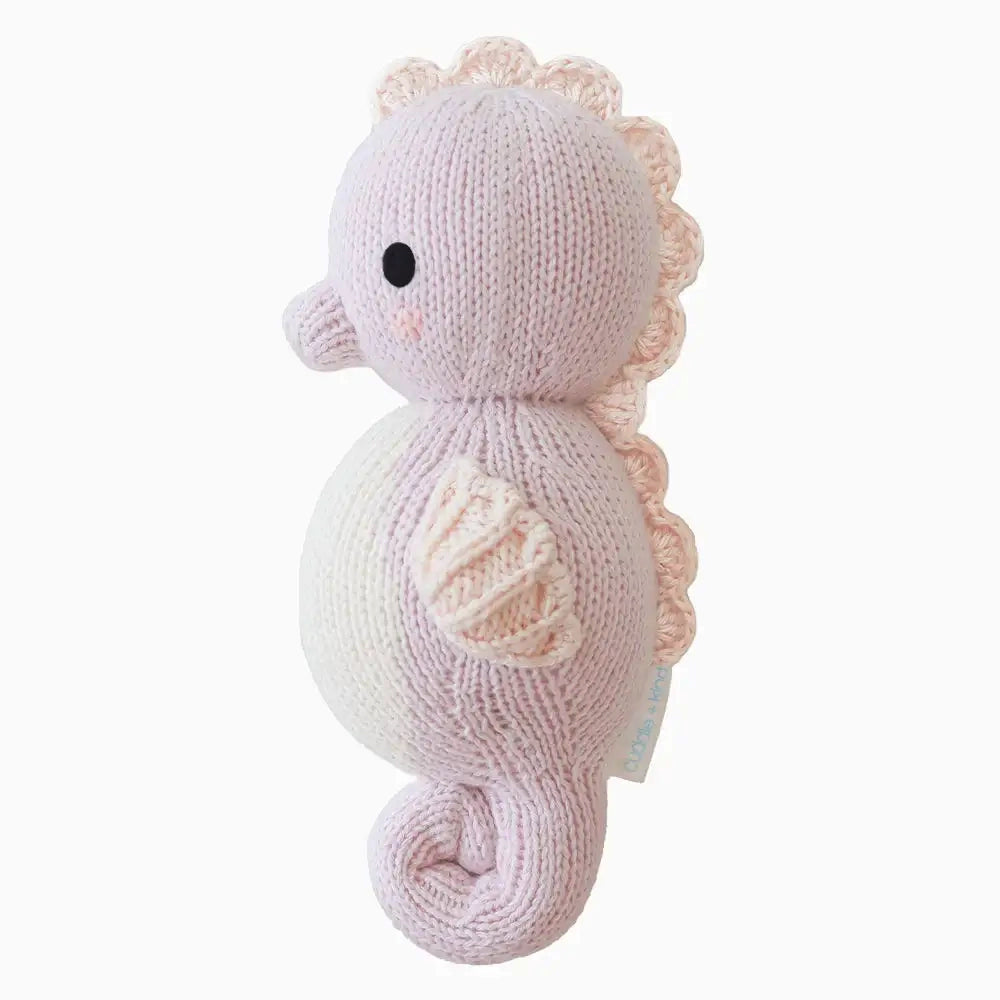 Cuddle + Kind Handmade Baby Seahorse Plush Toy - Soft & Huggable Lilac Stuffed Animal for Newborns & Toddlers | Perfect for Nursery Decor, Baby Showers, and Cuddling Comfort