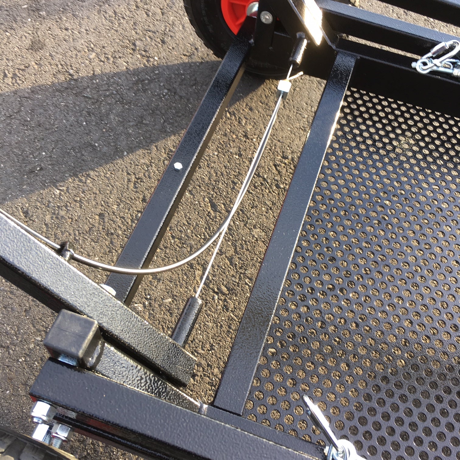 IM Black Semi Automatic Kart Stand with Hand Winch and Hooks - Heavy Duty Go Kart Lift for Easy Maintenance & Storage - Perfect for Racing Enthusiasts & DIY Garage Workshops