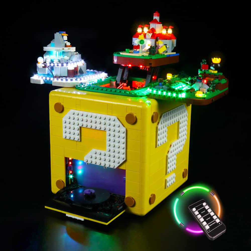 LMTIC LED Light Kit for Lego 71395 Question Mark Block - Remote Control Lighting Set for Lego Super Mario 64 (Lego Not Included) - Perfect for Display, Gaming Rooms & Collector Showcases