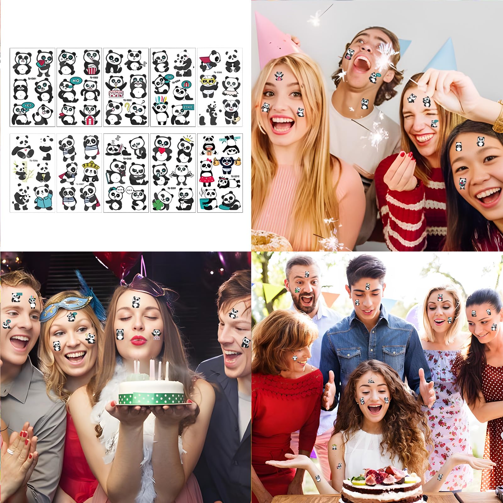 Joymemo Panda Party Favors for Kids - 24-Pack Panda Goodie Bags with Stickers, Keychains, Squishy Toys, Straws & Blowers - Perfect for Birthday Parties, Baby Showers, School Rewards & Classroom Prizes (Panda Theme Party Supplies)