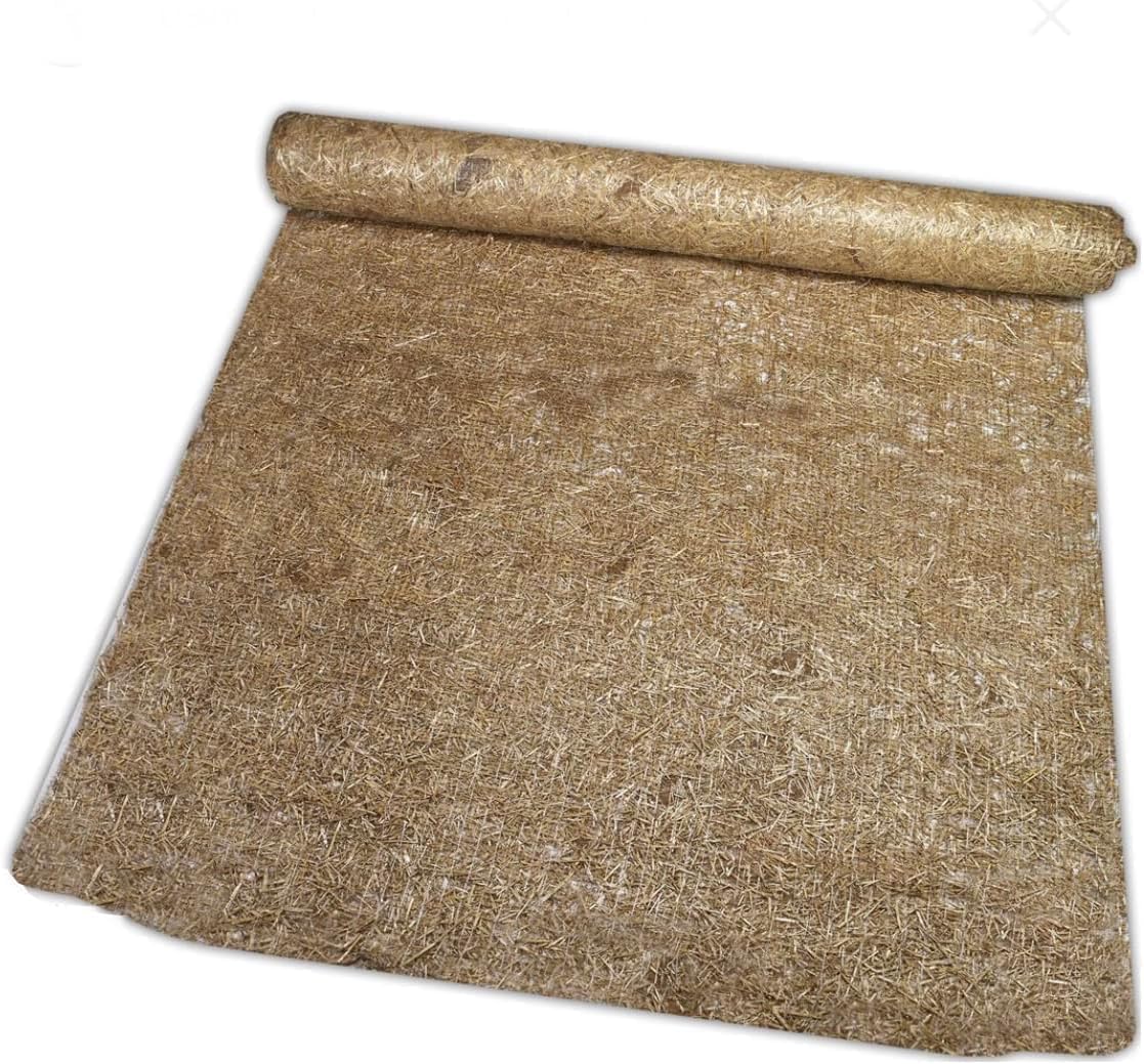 100% Biodegradable Erosion Control Blanket - Straw & Coconut Fiber Mat for Garden, Lawn & Landscape Erosion Prevention (3' x 112.5') - Perfect for Slopes, Hillsides & Construction Sites