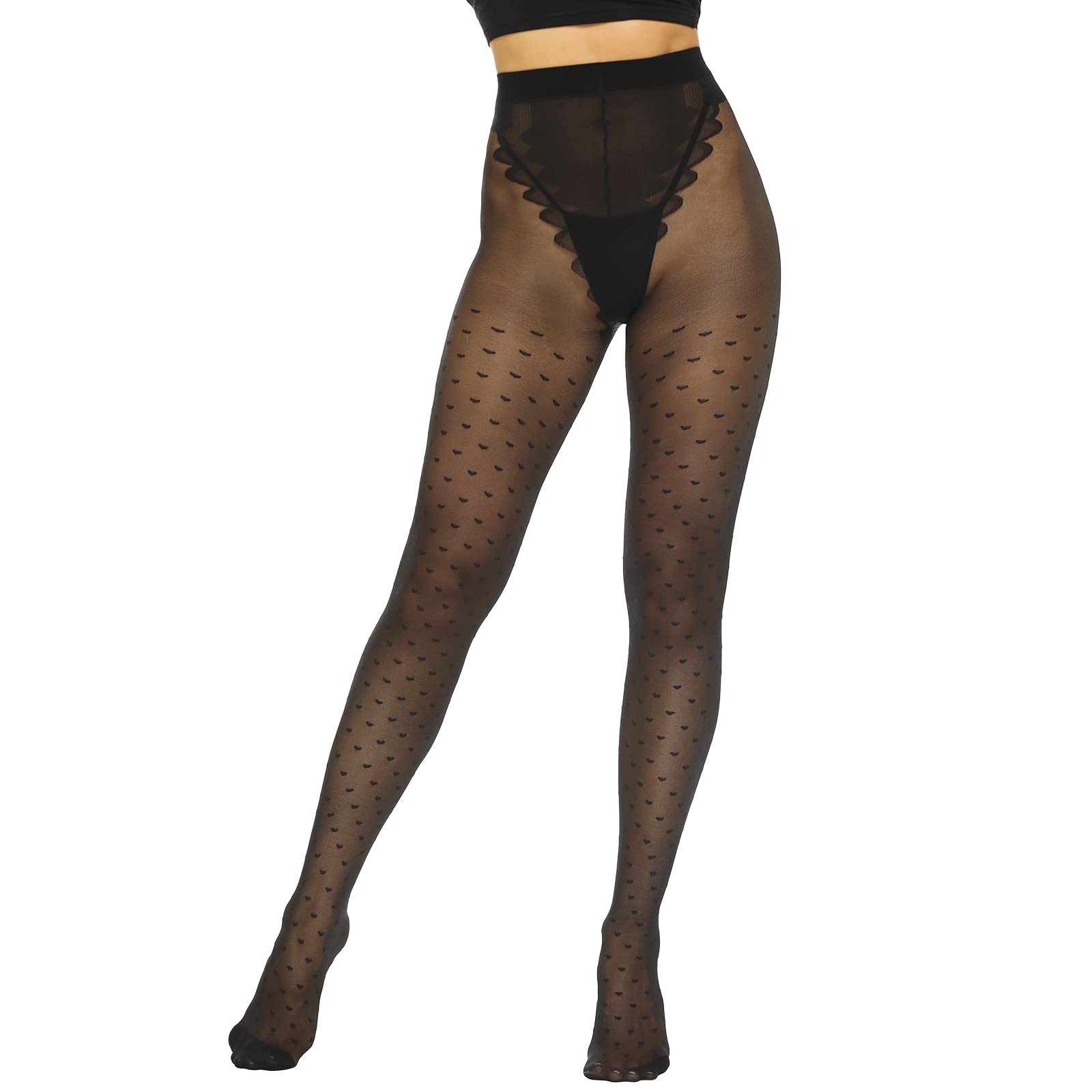 MANZI Women's 20 Denier Sheer Patterned Tights - Elegant Pantyhose Stockings for Daily Wear, Office & Special Occasions