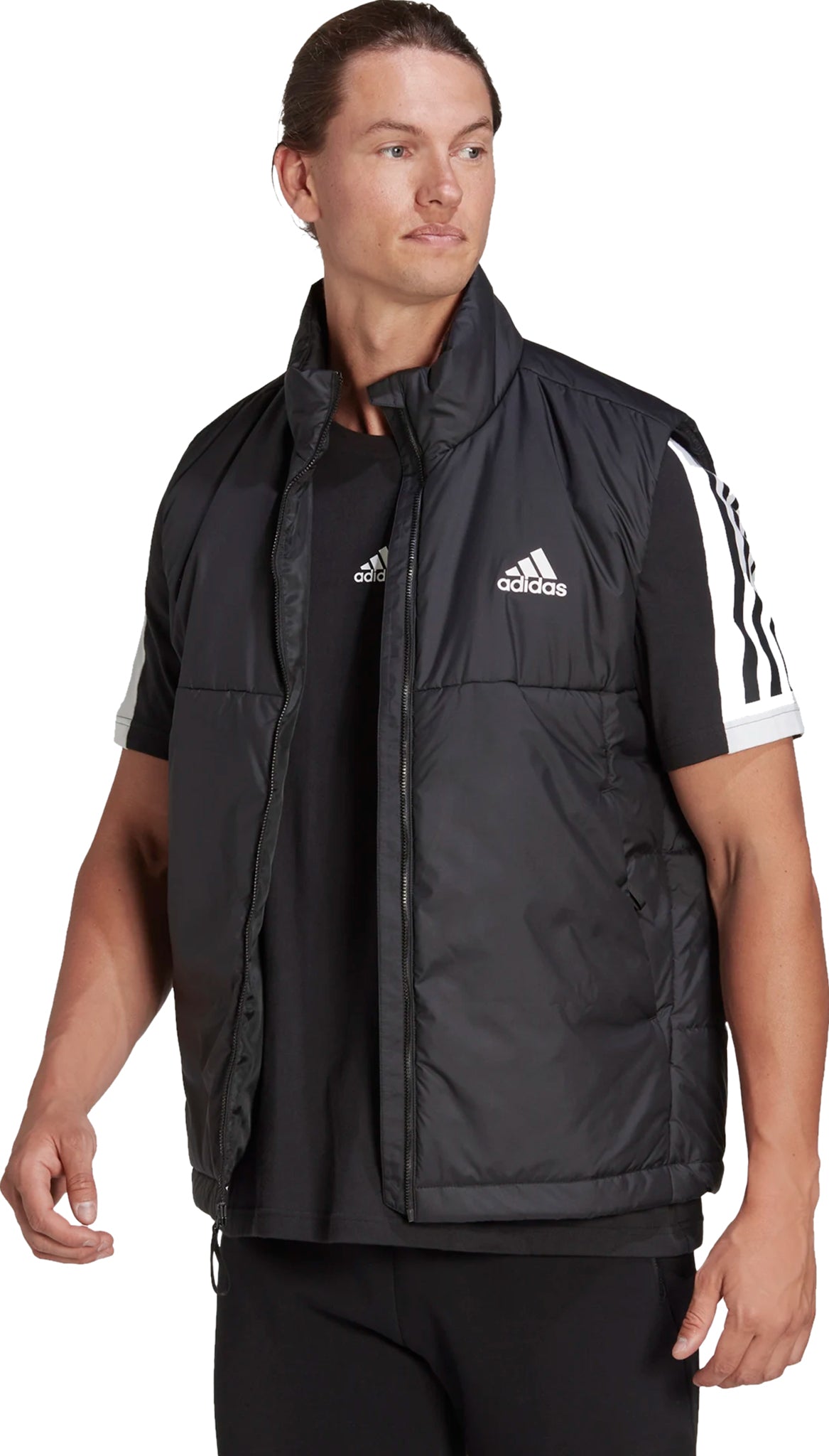 Men's 3 Stripes Insulated Vest - Lightweight Winter Puffer Jacket for Outdoor Activities & Casual Wear