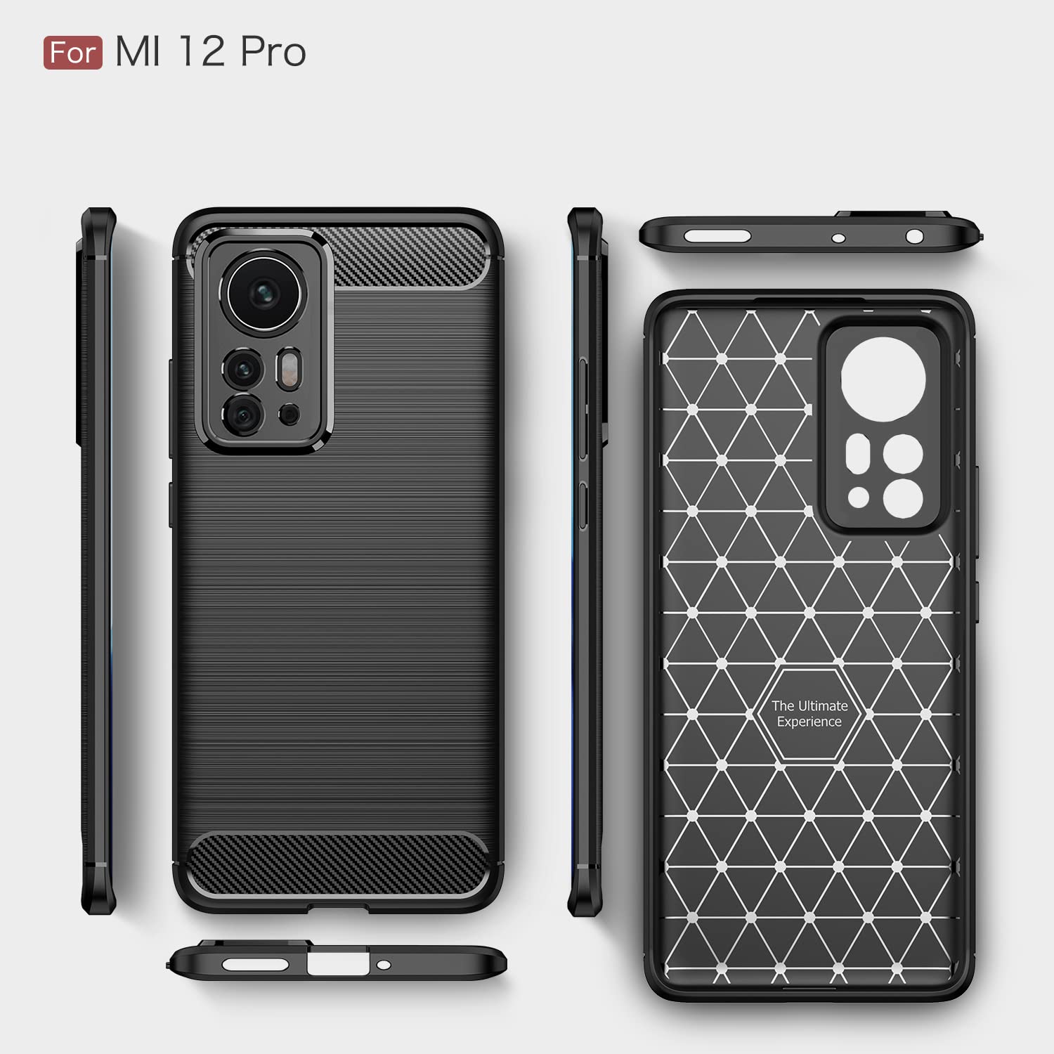 Premium Carbon Fiber Texture Shockproof Case for Xiaomi Mi 12 Pro (2022) - Anti-Scratch Protective Cover with Impact Absorption | Perfect for Daily Use, Travel & Outdoor Activities (Black)