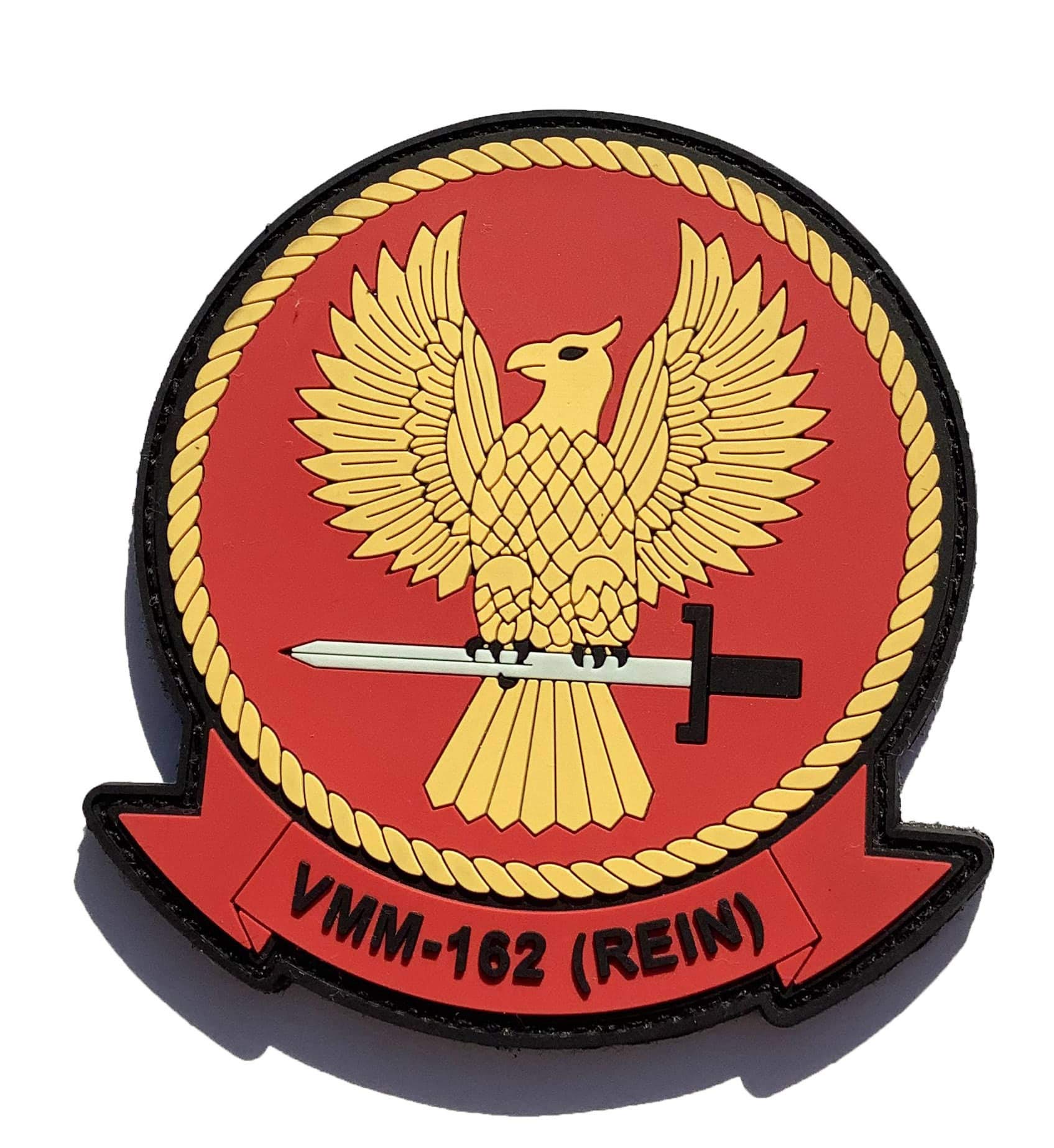 VMM-162 PVC GITD 4 Inch Glow in The Dark Patch with Hook and Loop Fastener - Perfect for Military Gear, Tactical Vests & Nighttime Visibility