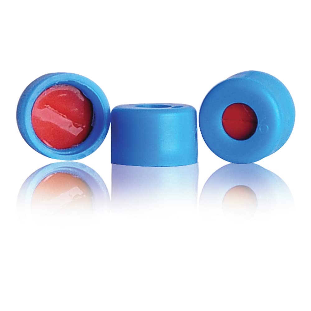 07-0021B-201 µL-Plates Component Kit with Conical Insert, Blue Cap & Precut Butyl Septa - Clear 350µL (100-Pack) - Ideal for PCR, Sample Storage & Lab Research