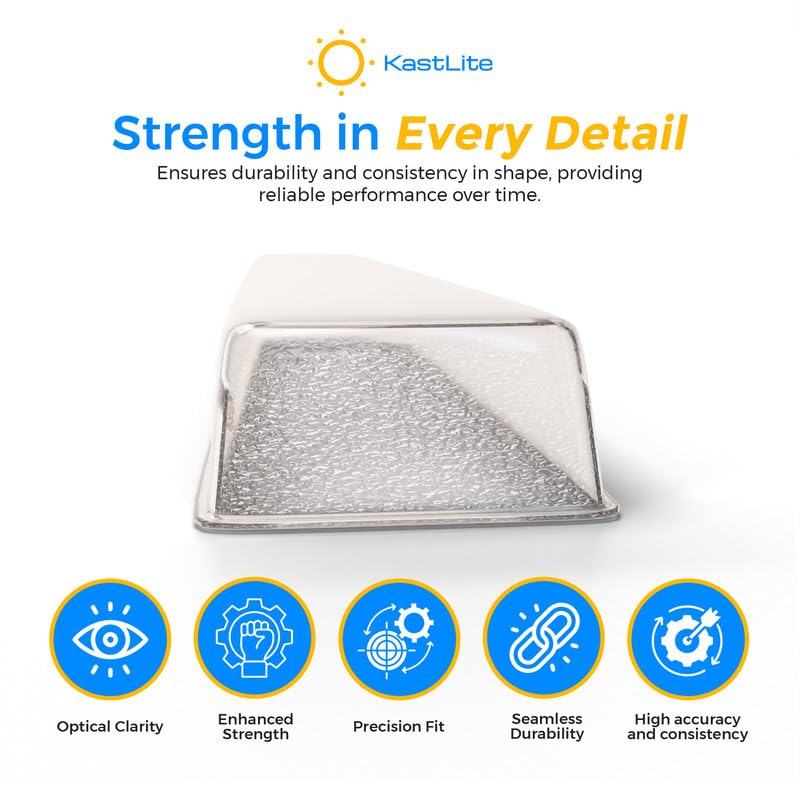 KastLite Vapor Tight Light Fixture Cover Replacement - 4ARD15 ALP Matte Acrylic Lens for Sentry Series & Fluorescent Lights, 6-3/8
