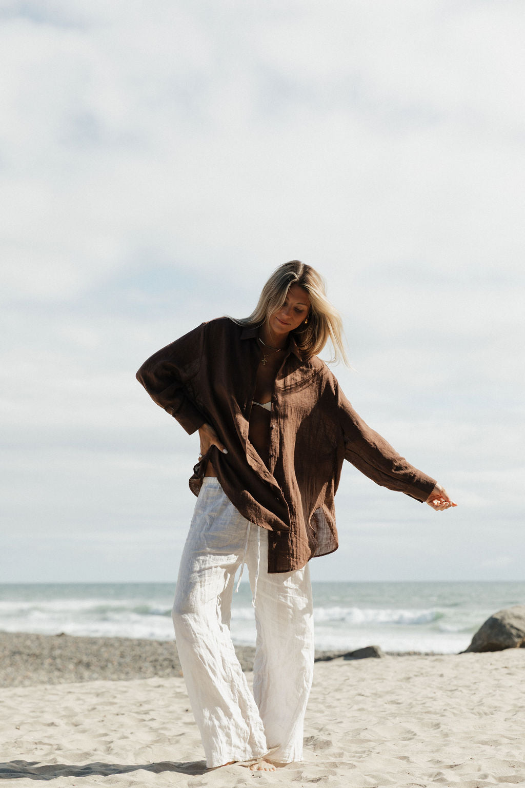 Oversized Button Down Shirt for Women - Casual Summer Poolside Cover Up - Perfect for Beach, Vacation, and Relaxing Outdoors
