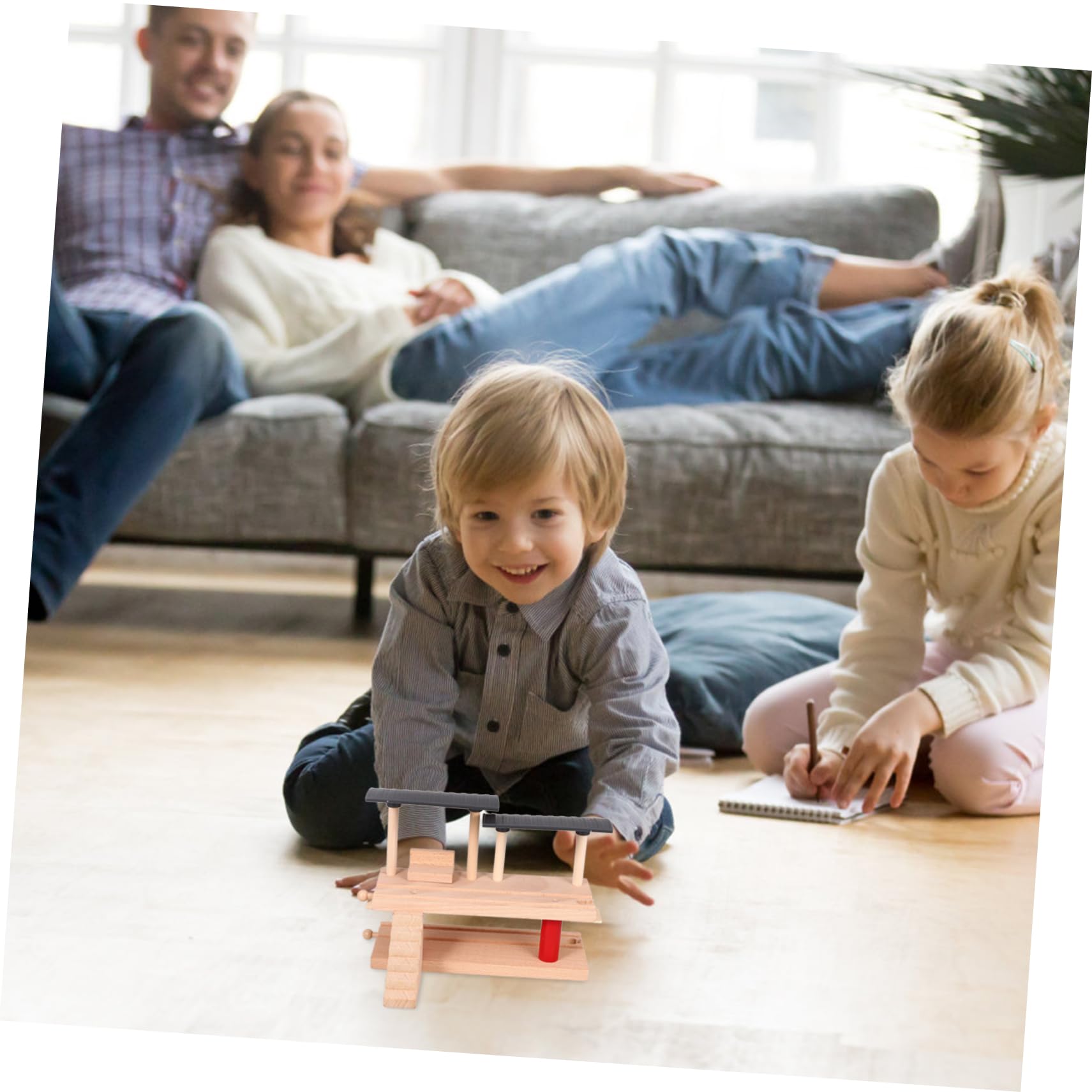 Wooden Train Station Platform Model Set - Two-Level Decorative Train Toy for Boys & Girls - Perfect for Kids' Playrooms, Educational STEM Activities, and Train Enthusiast Collections