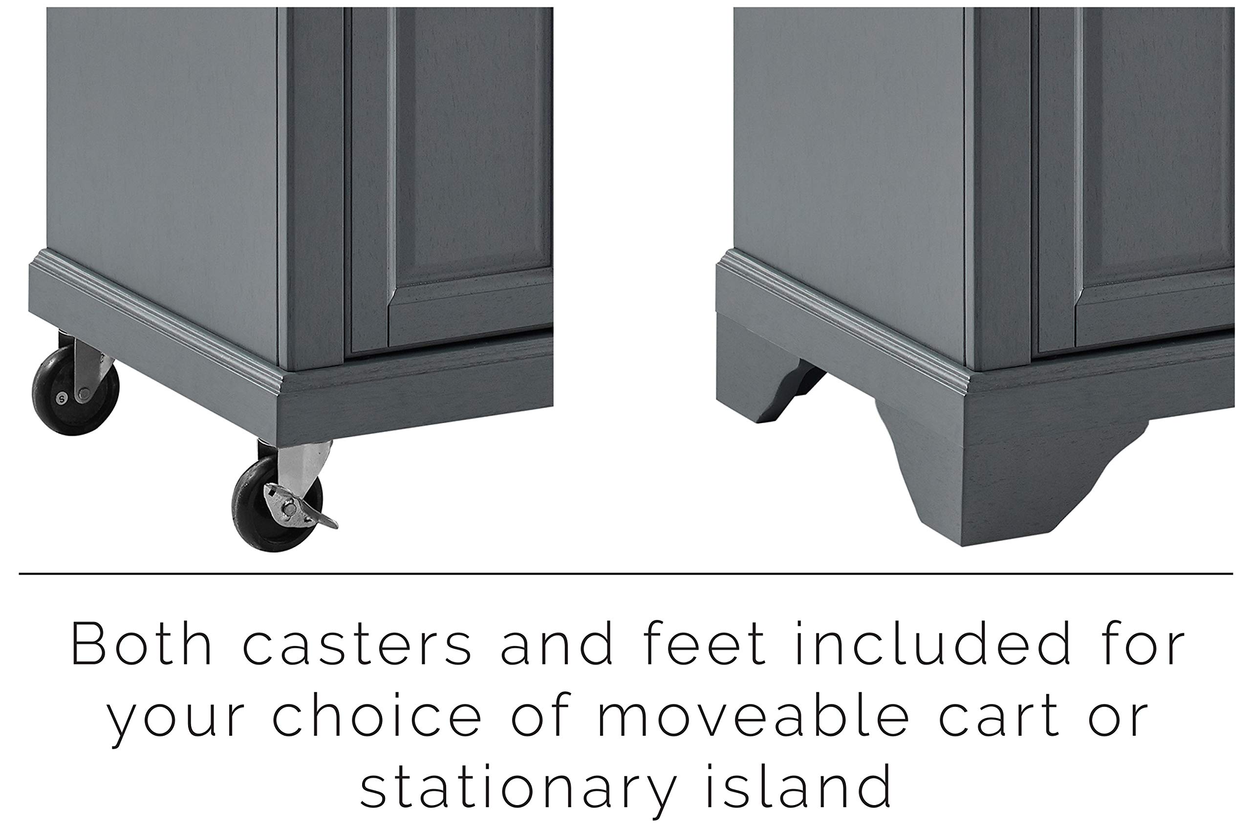 Crosley Avery Kitchen Island with Storage Shelves - Microwave Stand, Coffee Bar Station, Gray - Perfect for Small Kitchens, Breakfast Nooks & Home Bar Setups