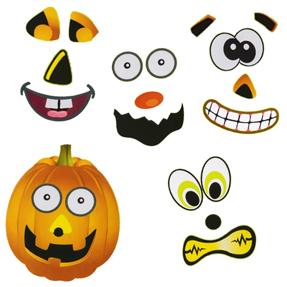72 Sheets Halloween Stickers for Kids - Jack O' Lantern Pumpkin Stickers by Tigerdoe - Fun DIY Pumpkin Decorations for Halloween Parties, School Projects & Scrapbooking