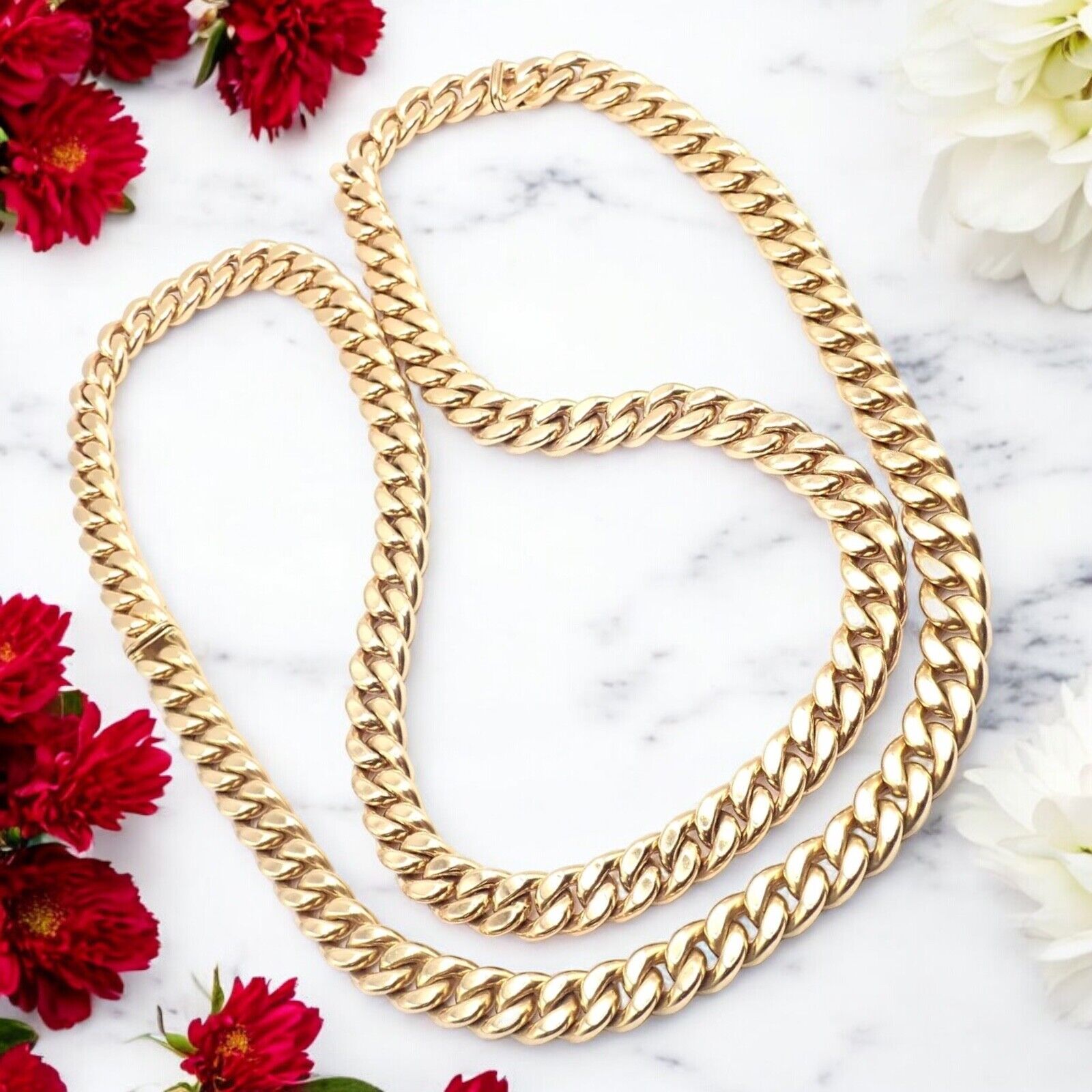 Authentic Bvlgari Bulgari 18k Yellow Gold Curb Link Long Necklace Set - Luxury Italian Jewelry for Women, Perfect for Weddings & Special Occasions