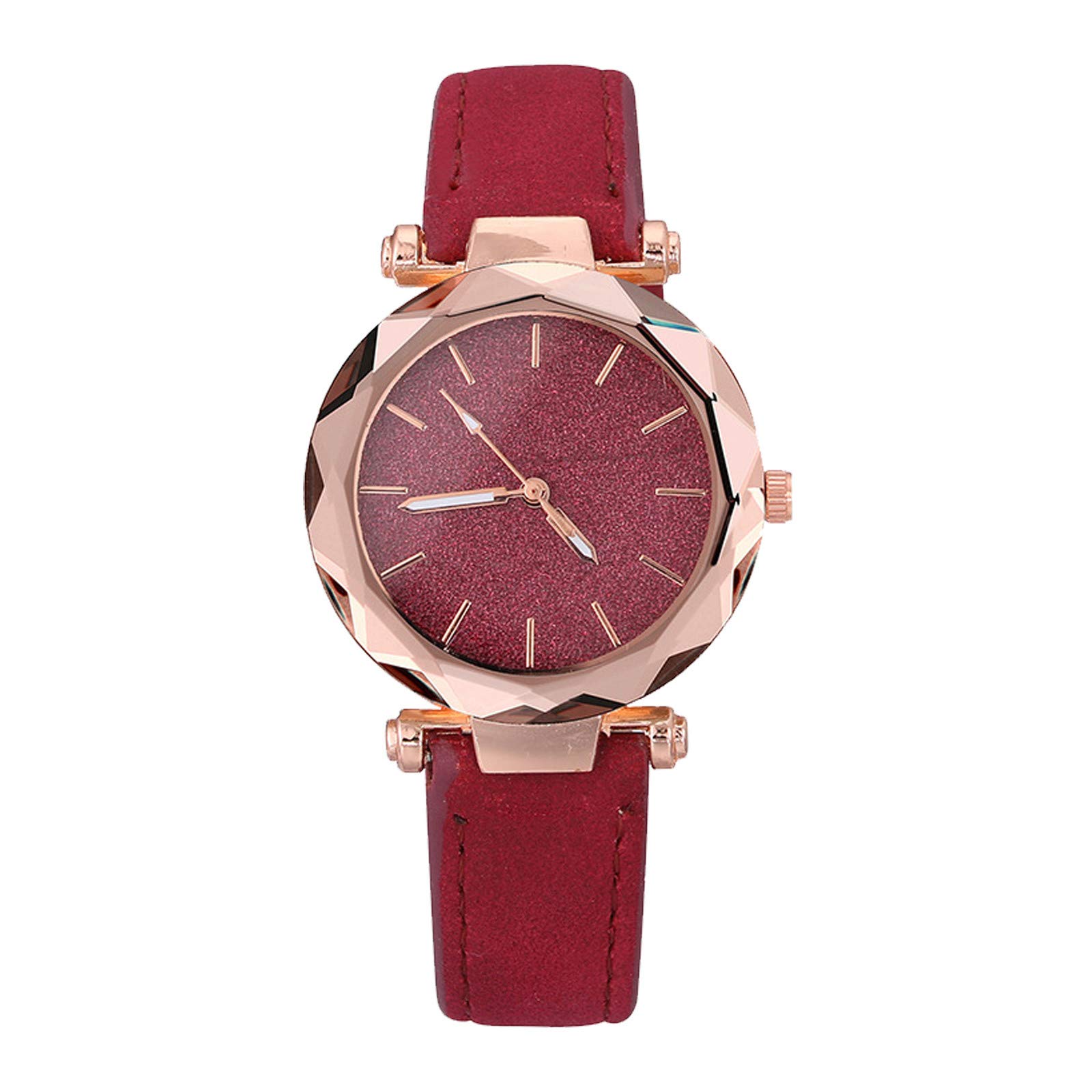 Elegant Women's Casual Fashion Quartz Watch with Sky Twinkling Dial & Leather Strap - Perfect for Everyday Wear, Office & Special Occasions