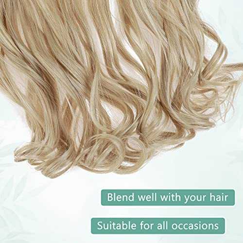 Premium Curly Synthetic Invisible Wire Hair Extensions - Seamless Clip-In Extensions for Volume & Length - Perfect for Parties, Weddings & Everyday Styling
