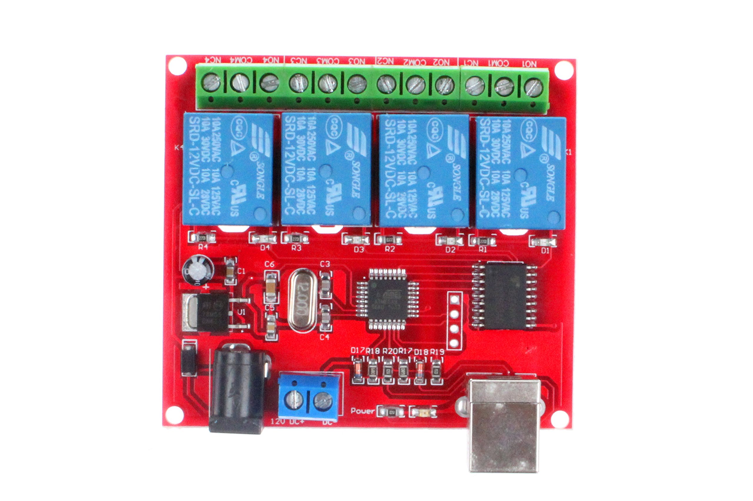 NOYITO 4-Channel 12V USB Relay Module - Plug & Play for PC Smart Control | Home Automation & DIY Projects